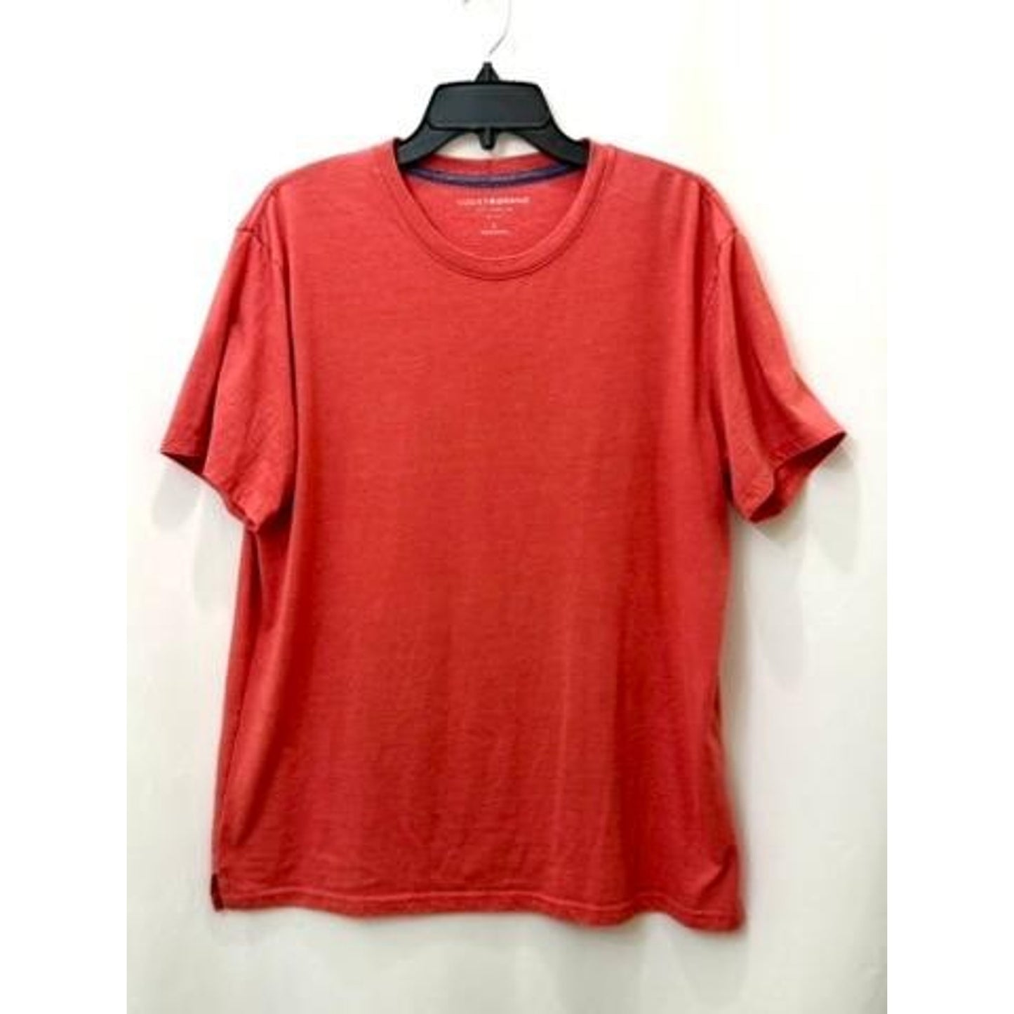 Lucky Brand T-Shirt Mens Large Coral Red Heather Short Sleeve Crew Neck Tee