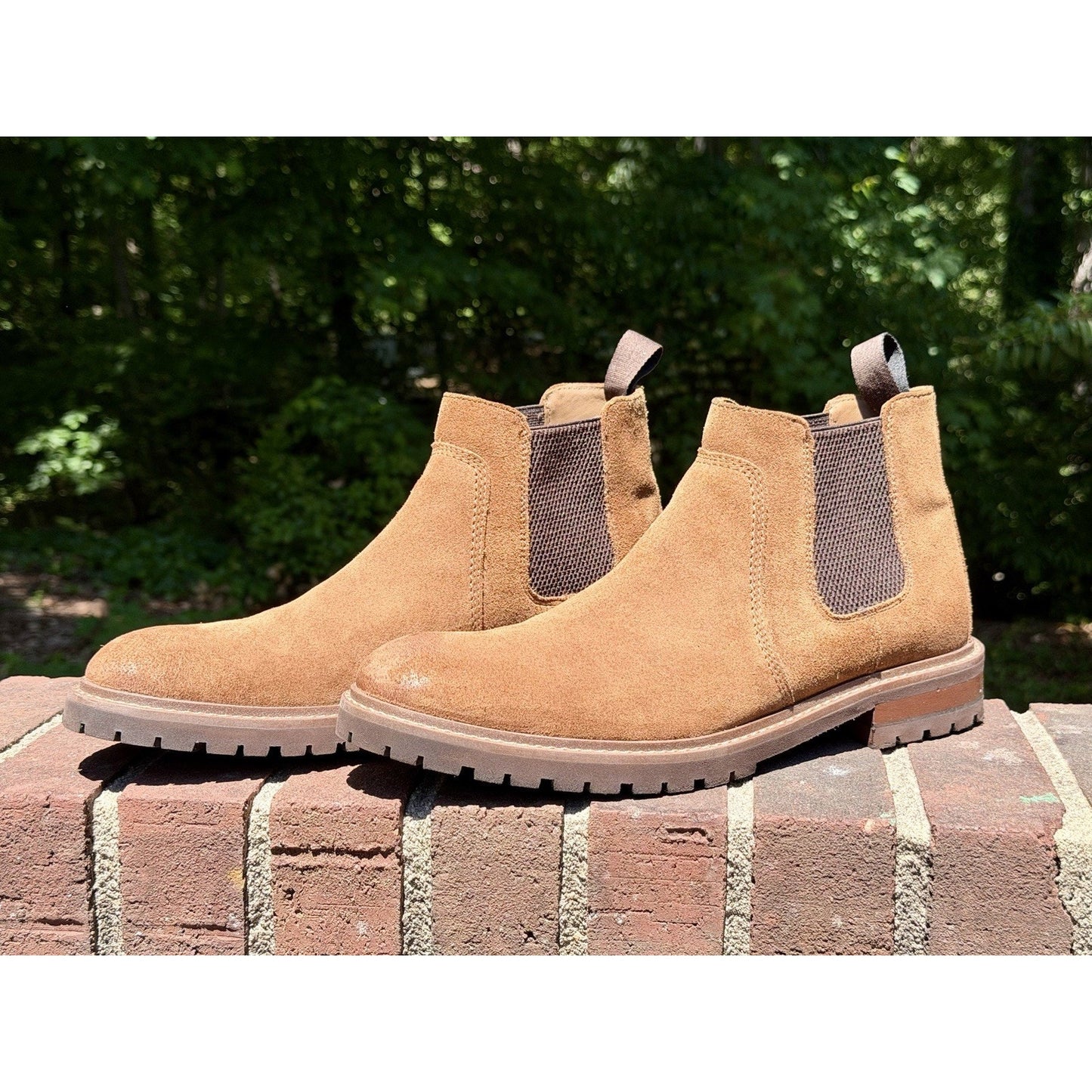 Johnston & Murphy Barrett Chelsea Boots Tan Oiled Suede TRUFOAM Men’s Size 10.5M