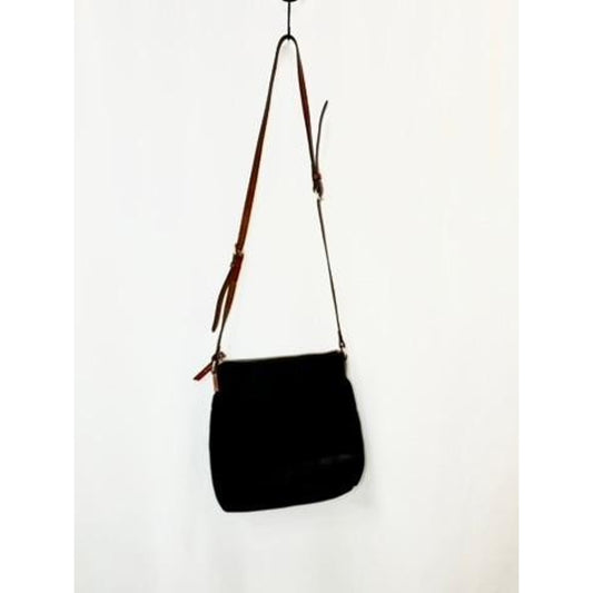 Dooney & Bourke Black Nylon Crossbody Bag Red Lining Brown Leather Strap