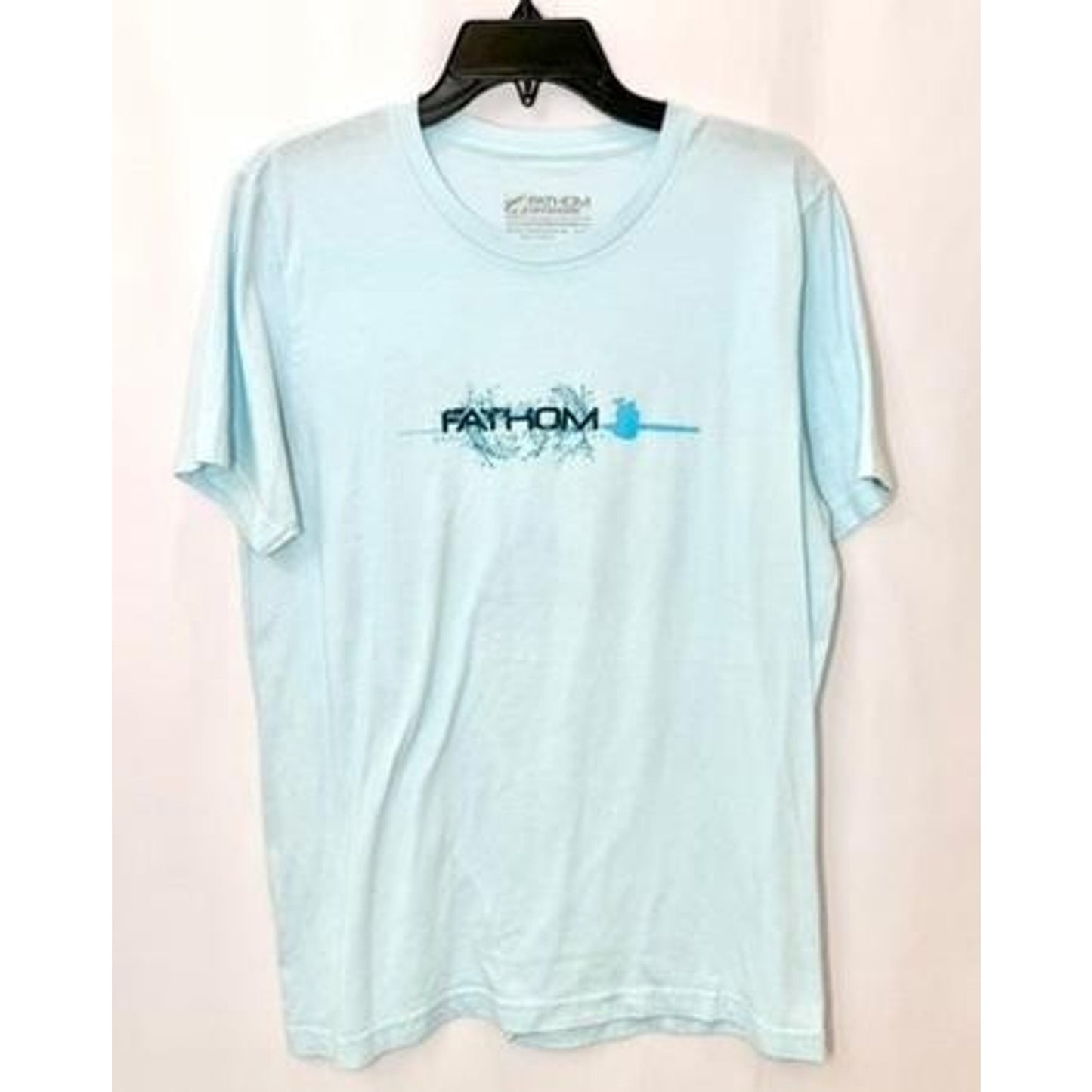 Fathom Offshore Marlin Fishing T-Shirt Mens Large Light Blue Short Sleeve Tee