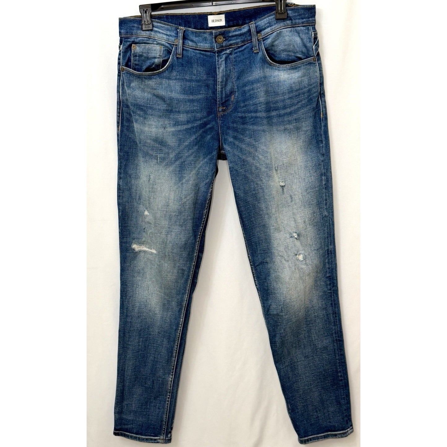 HUDSON SARTOR RELAXED SKINNY DISTRESSED DENIM JEANS / Men Sz 36x32 / Worn Once!