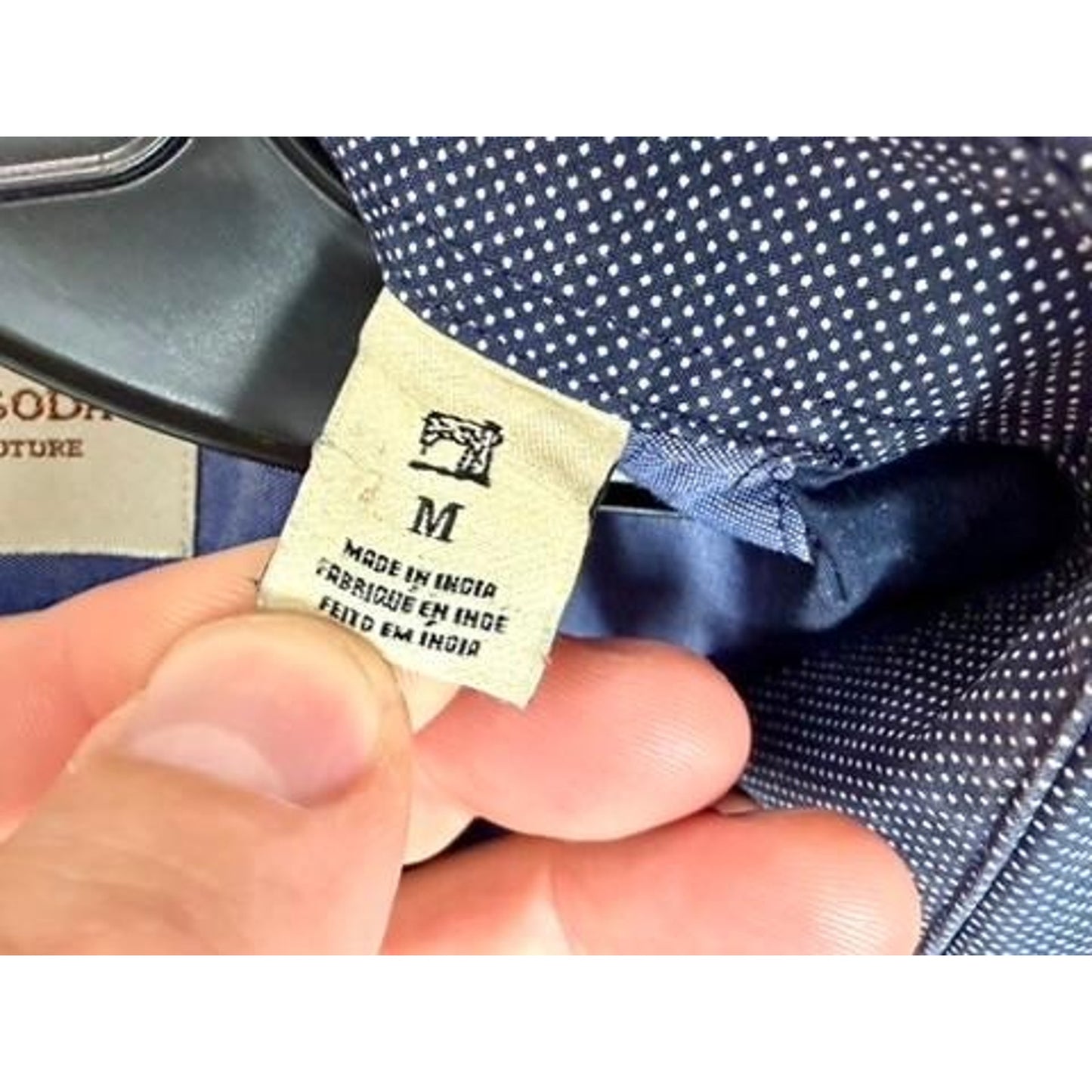 Scotch & Soda Amsterdam Couture Mens Medium Blue Micro Dotted Button Up Shirt