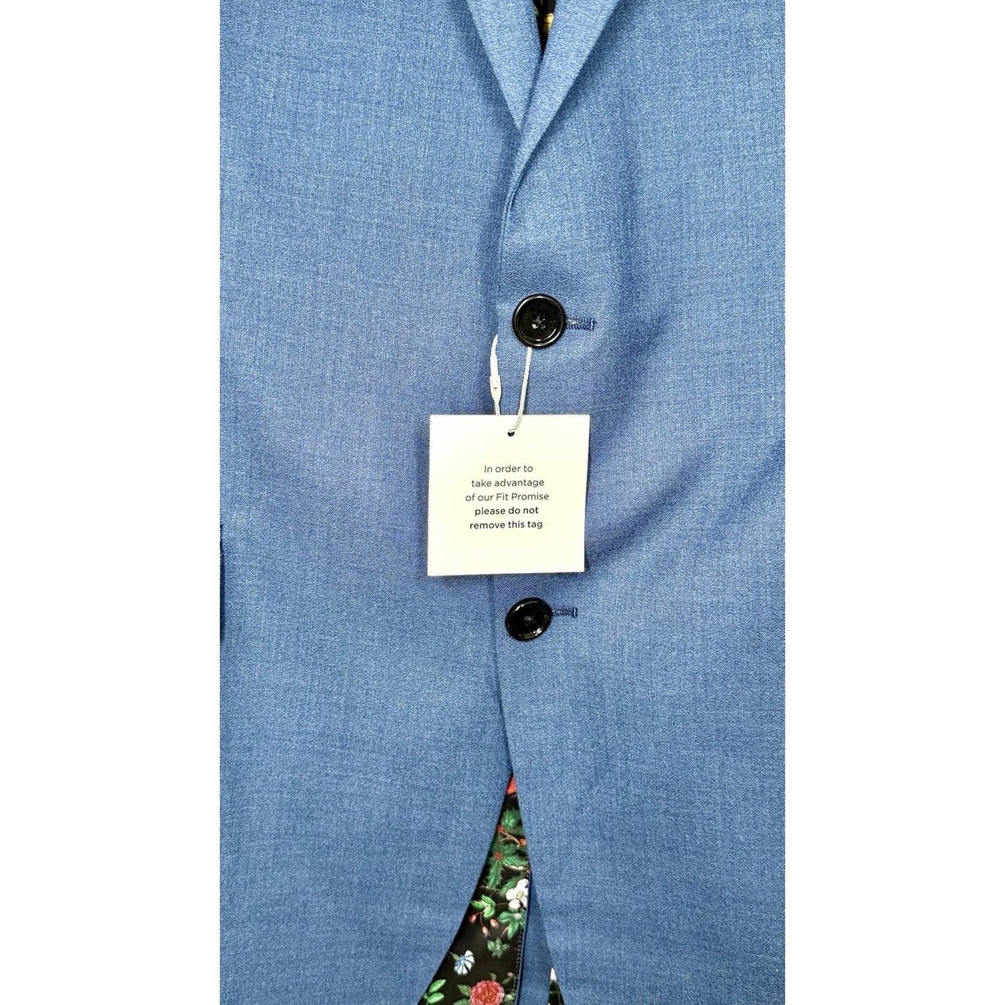 NWT Indochino Custom Blue/Floral Men Sport Coat Blazer Jacket Wool/Silk Size 46R