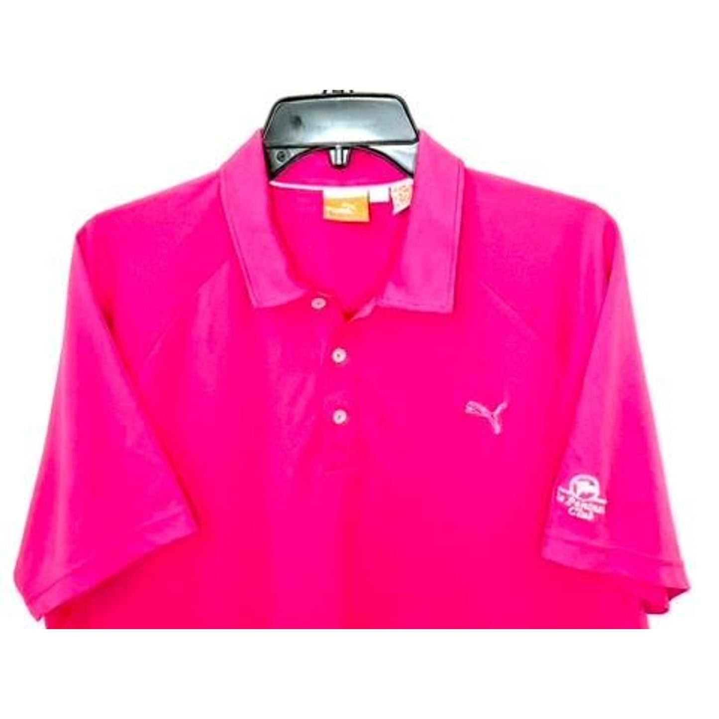 Puma Golf Shirt Mens XL Pink Dry Cell Polo The Peninsula Club Short Sleeve