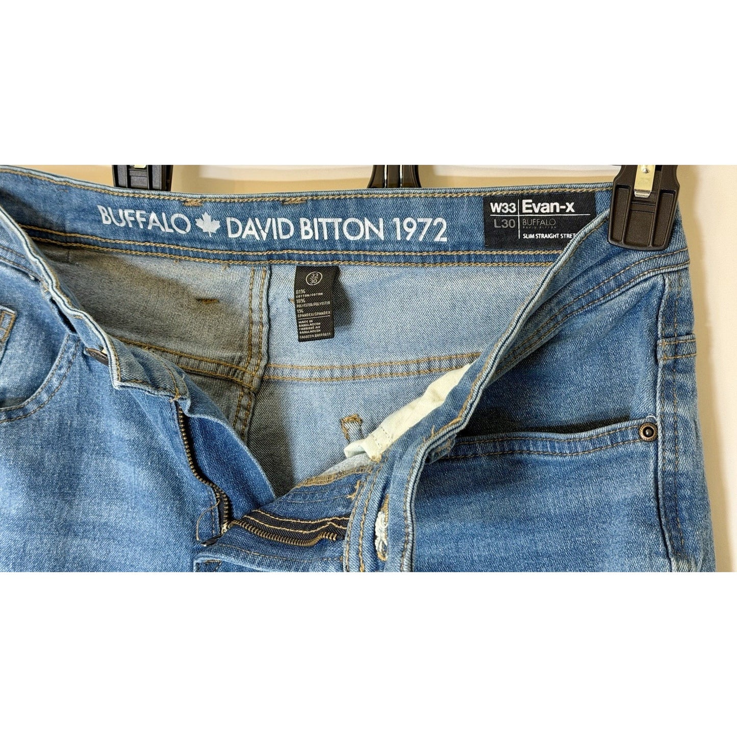 Buffalo David Bitton Men’s Slim Straight Stretch Evan-X Size 33x30 Jeans/Denim