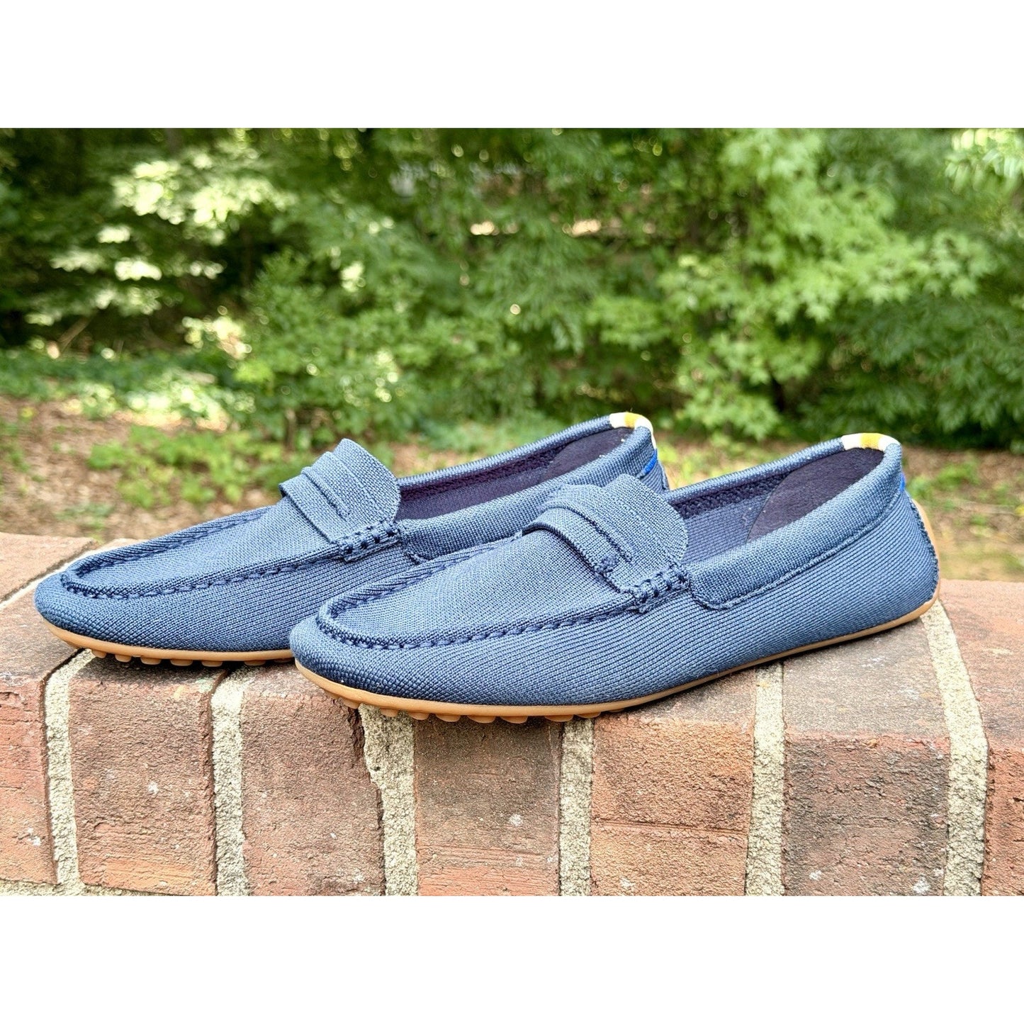 Rothy's The Driving Loafer Women’s Size 10.5 Slip On Knit Shoes Navy/Lavendar