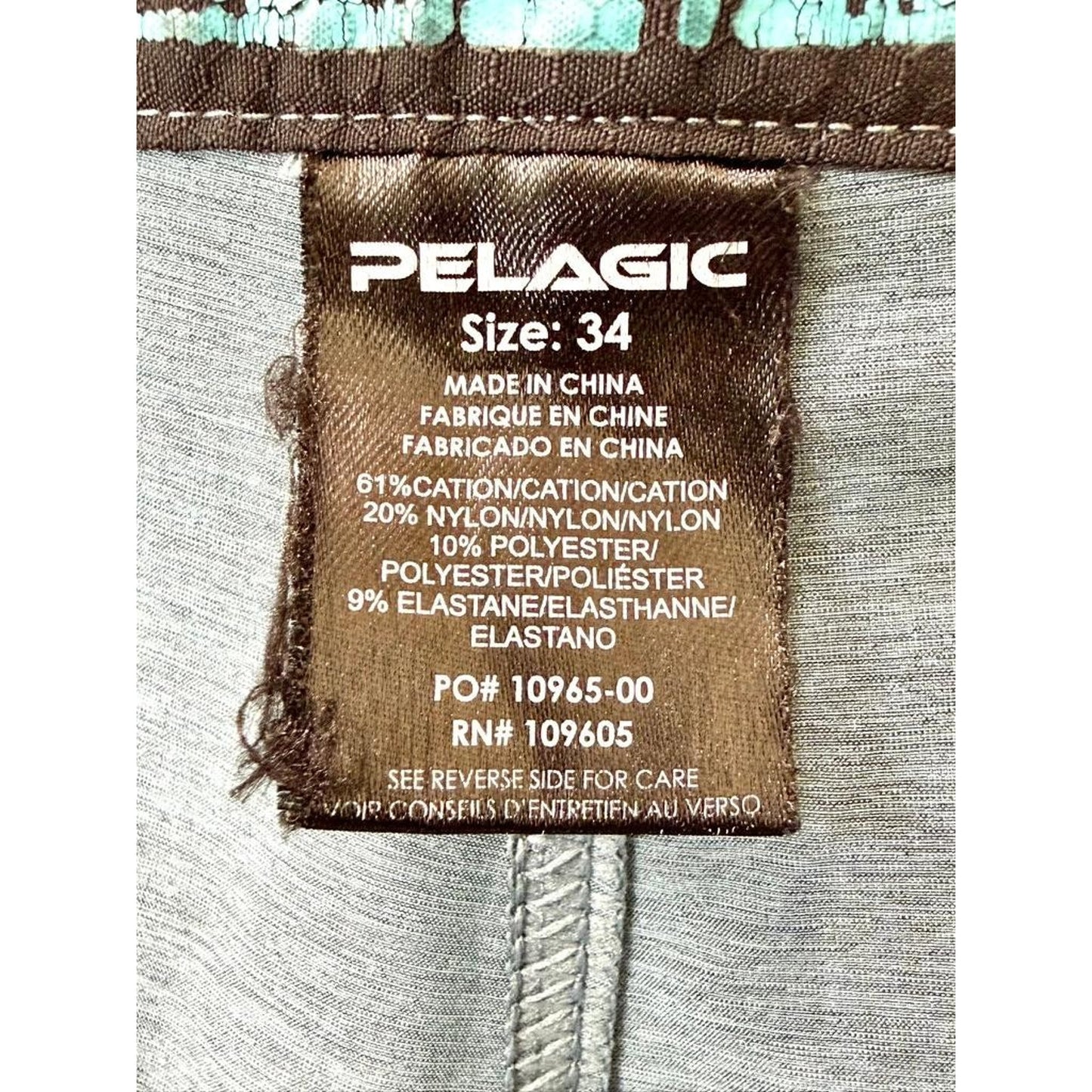 Pelagic Mako Hybrid Shorts Mens 34 Blue Gray Fishing Boardshorts Walk Shorts