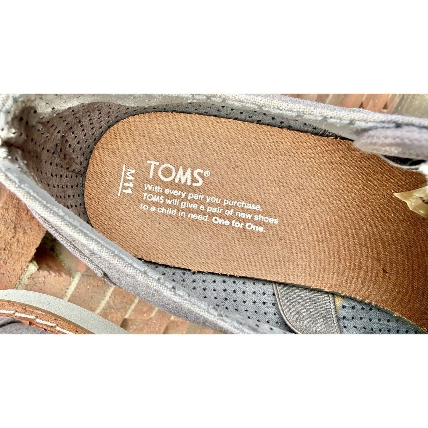 TOMS Brogue Oxford Men’s Size 11 - Dary Gray Leather/Washed Canvas - New w/o Box