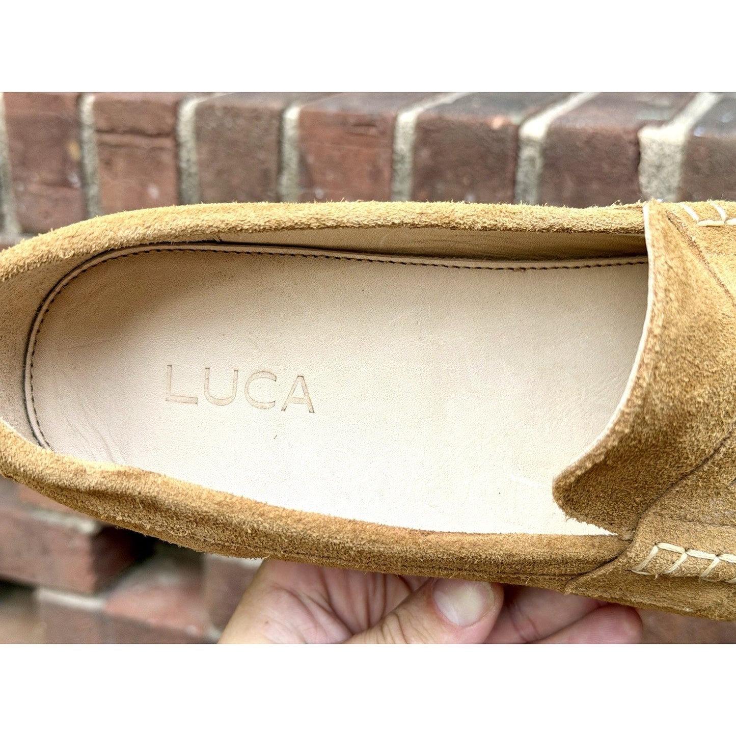 LUCA Drift Penny Loafer Suede Crepe Sole Men’s Size 12 Honey Tan Worn Once