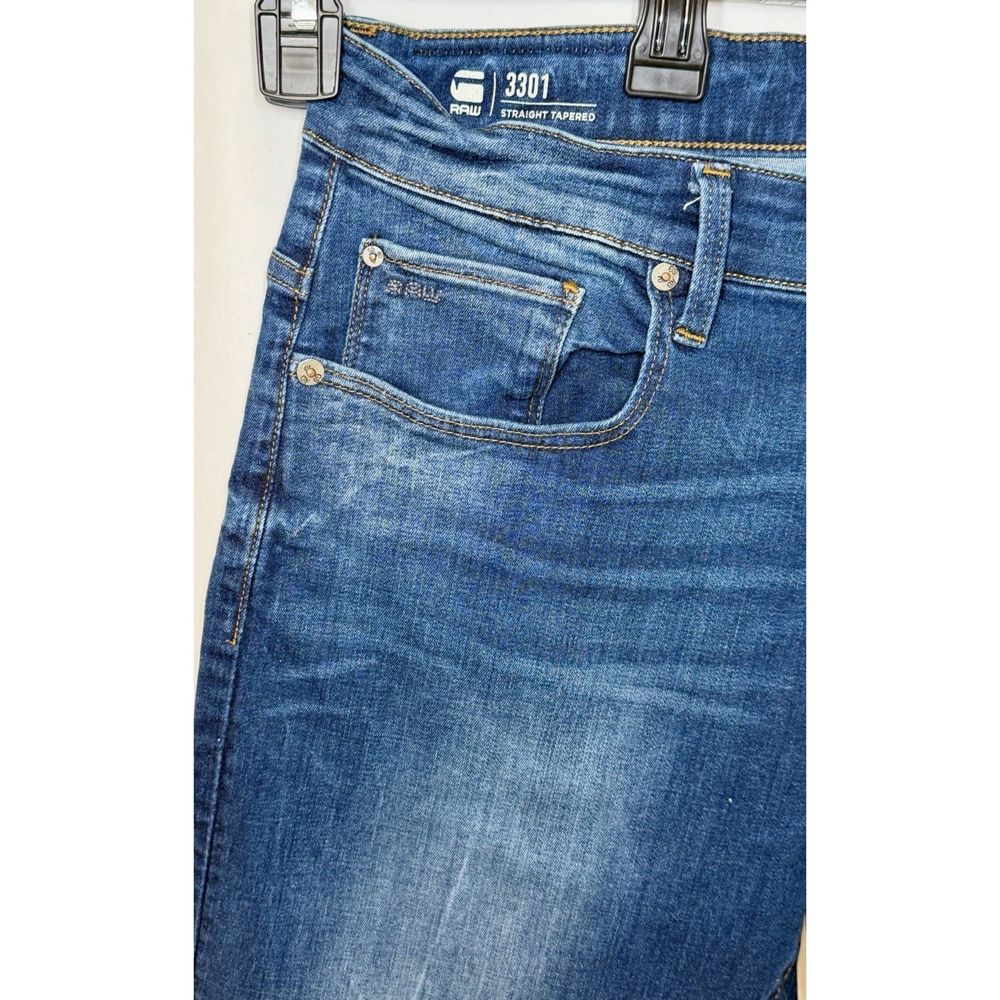 G-STAR RAW Men’s 3301 Straight Tapered / Slim/Skinny Jeans Size W34 L30 (34x30)