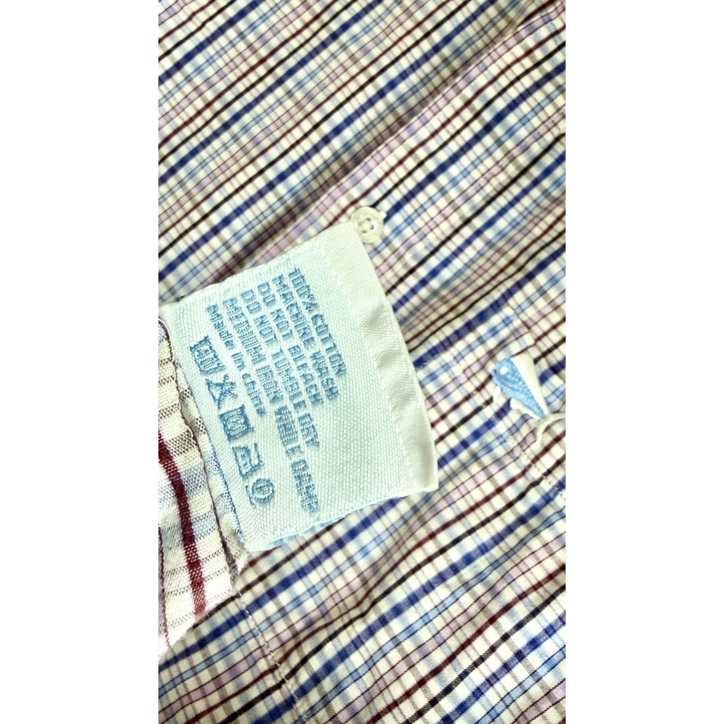 Southern Lure Shirt Men Large Long Sleeve Button Up Red White Blue Check w Logo