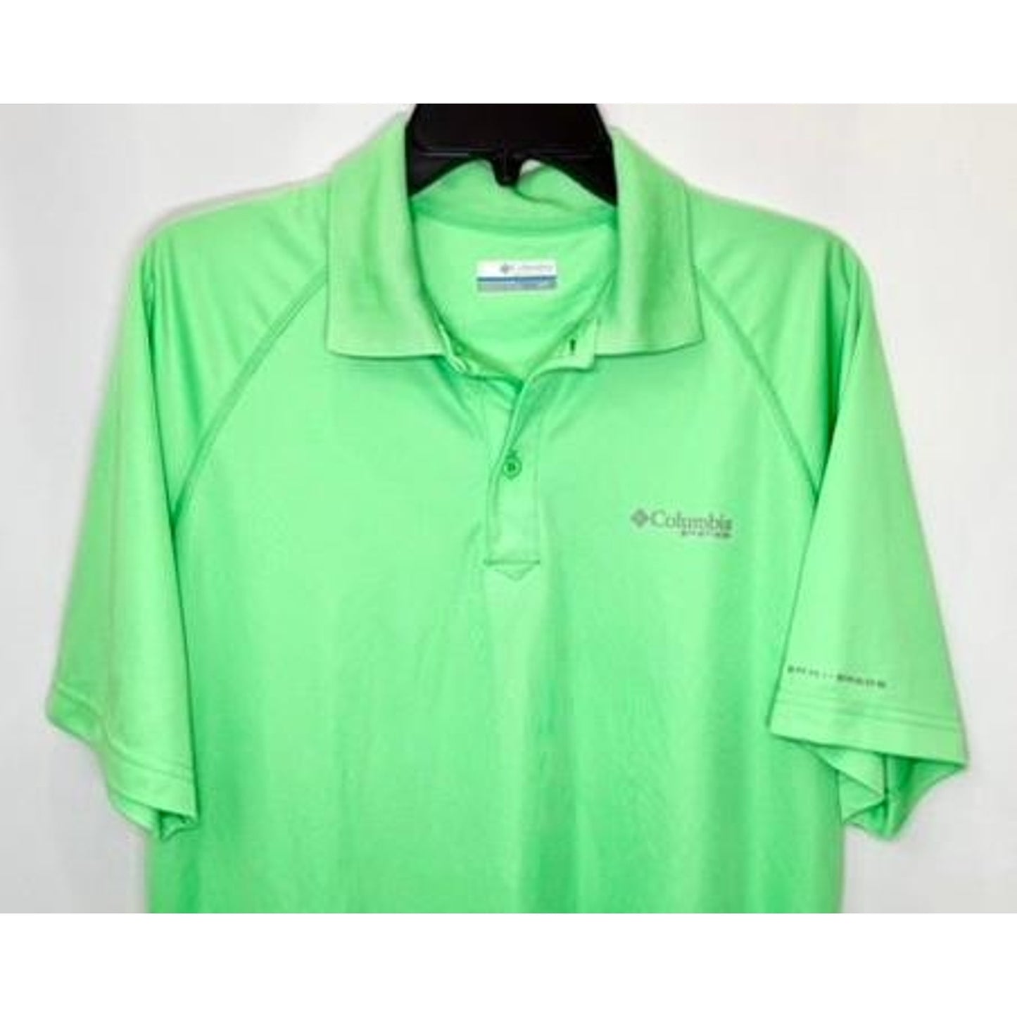 Columbia PFG Polo Shirt Mens Small Green Omni-Shade Short Sleeve Polyester