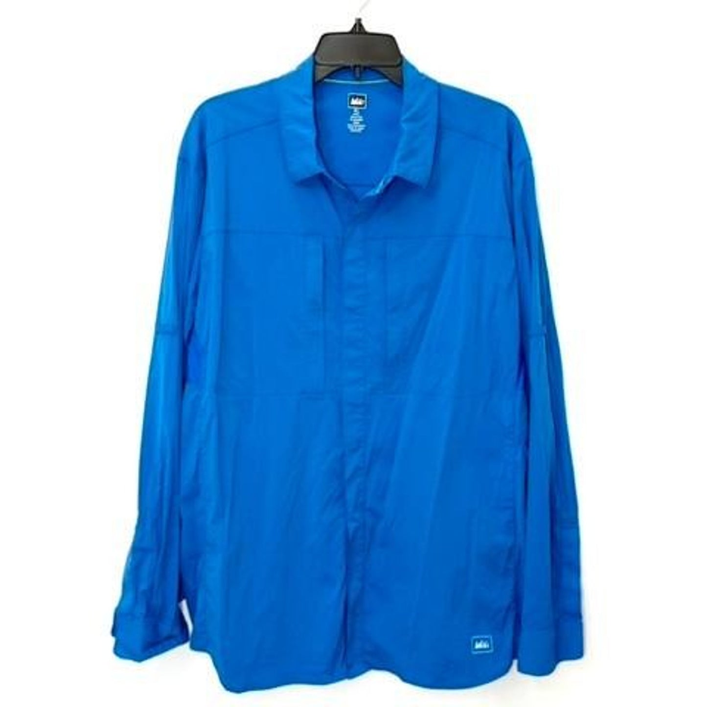 REI Co-op Sahara Hiking Shirt Mens XL Blue Long Sleeve Nylon Spandex Trail