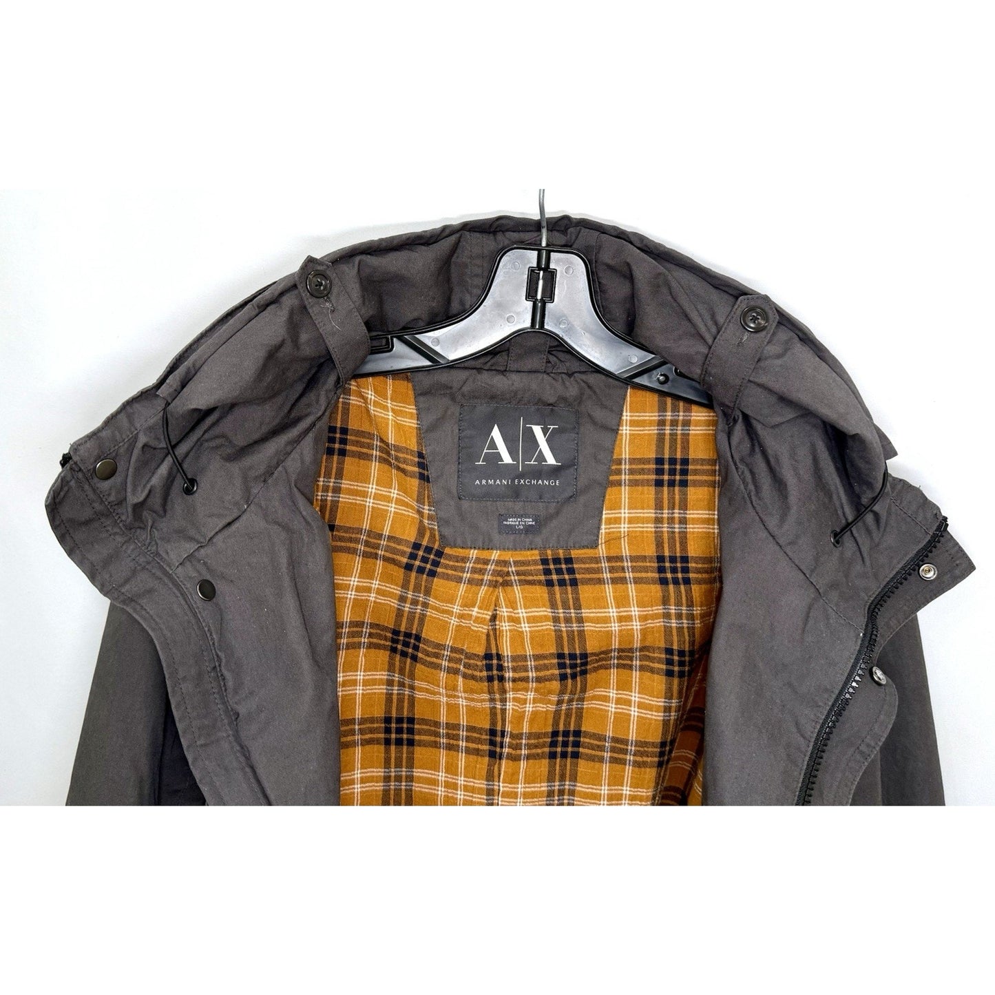 ARMANI EXCHANGE A/X Hidden Hood Dark Gray Jacket Mens Size Large - Worn Twice