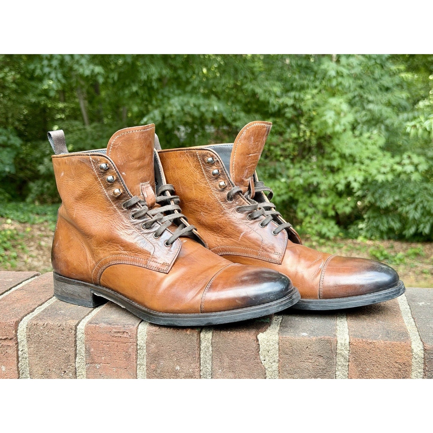 To Boot New York Hawkthorme Cognac Leather Boots Men’s Size 11 Italy ($450 NEW)