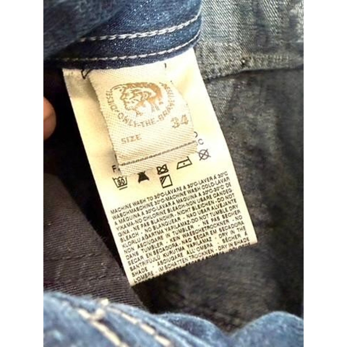 Diesel Darron Jeans Mens 34x34 Blue Denim Wash 0081L Tapered Cotton Morocco