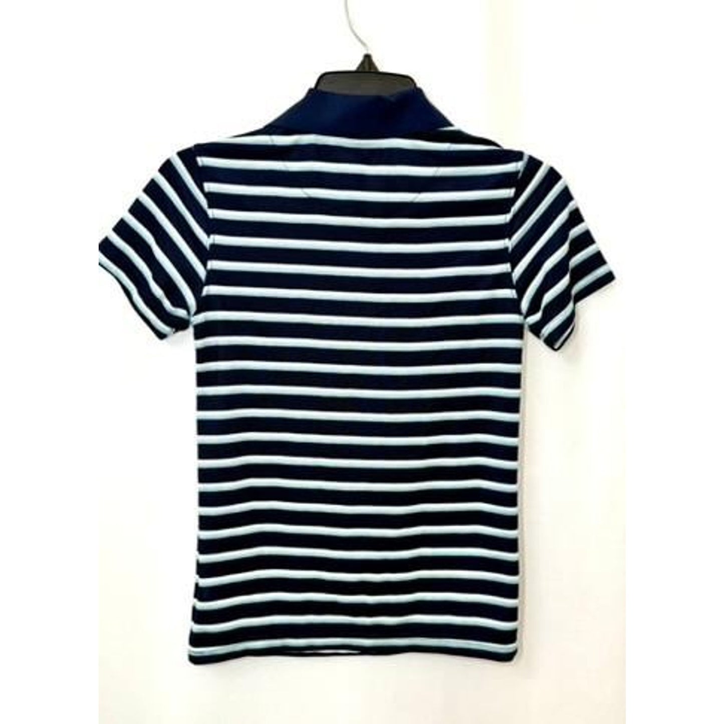 Crown & Ivy Boys Polo Shirt Size S 8 Blue Striped Short Sleeve Polyester