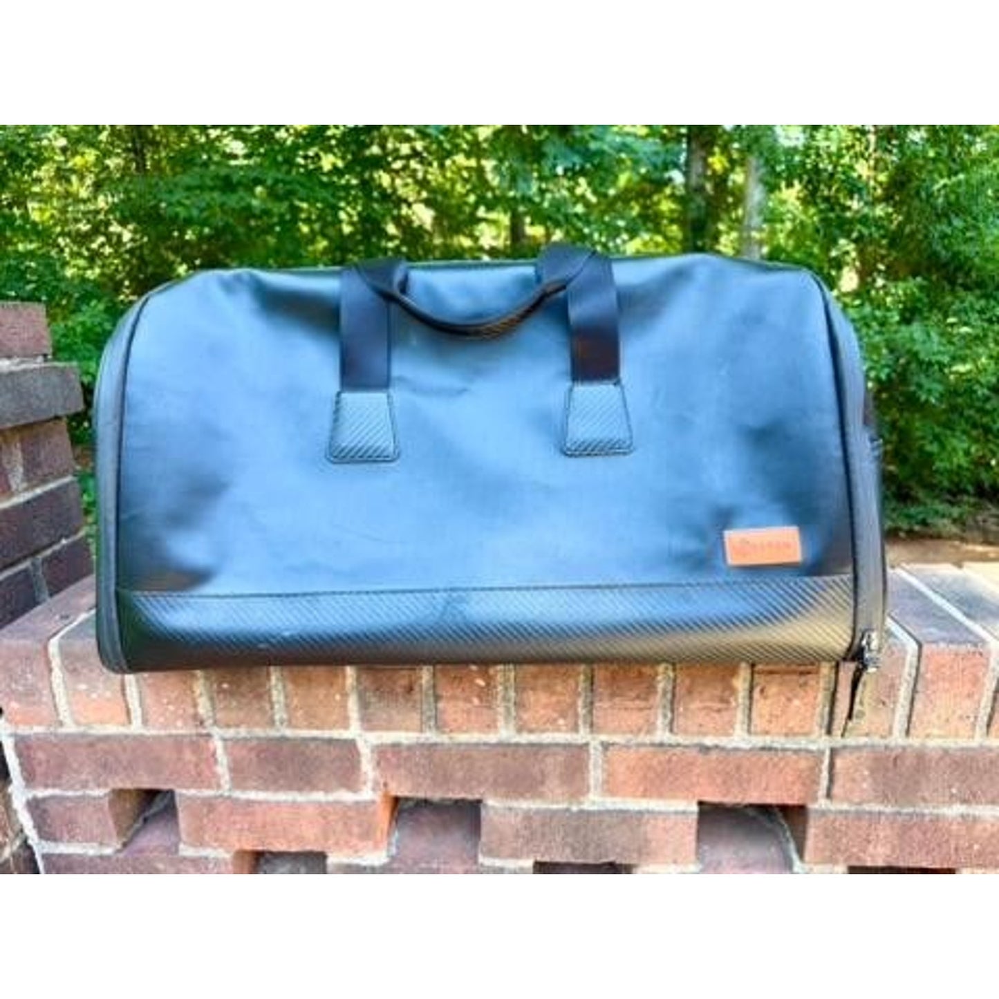 Stitch Golf Ultimate Garment Bag Black Leather Convertible Duffle Travel Bag