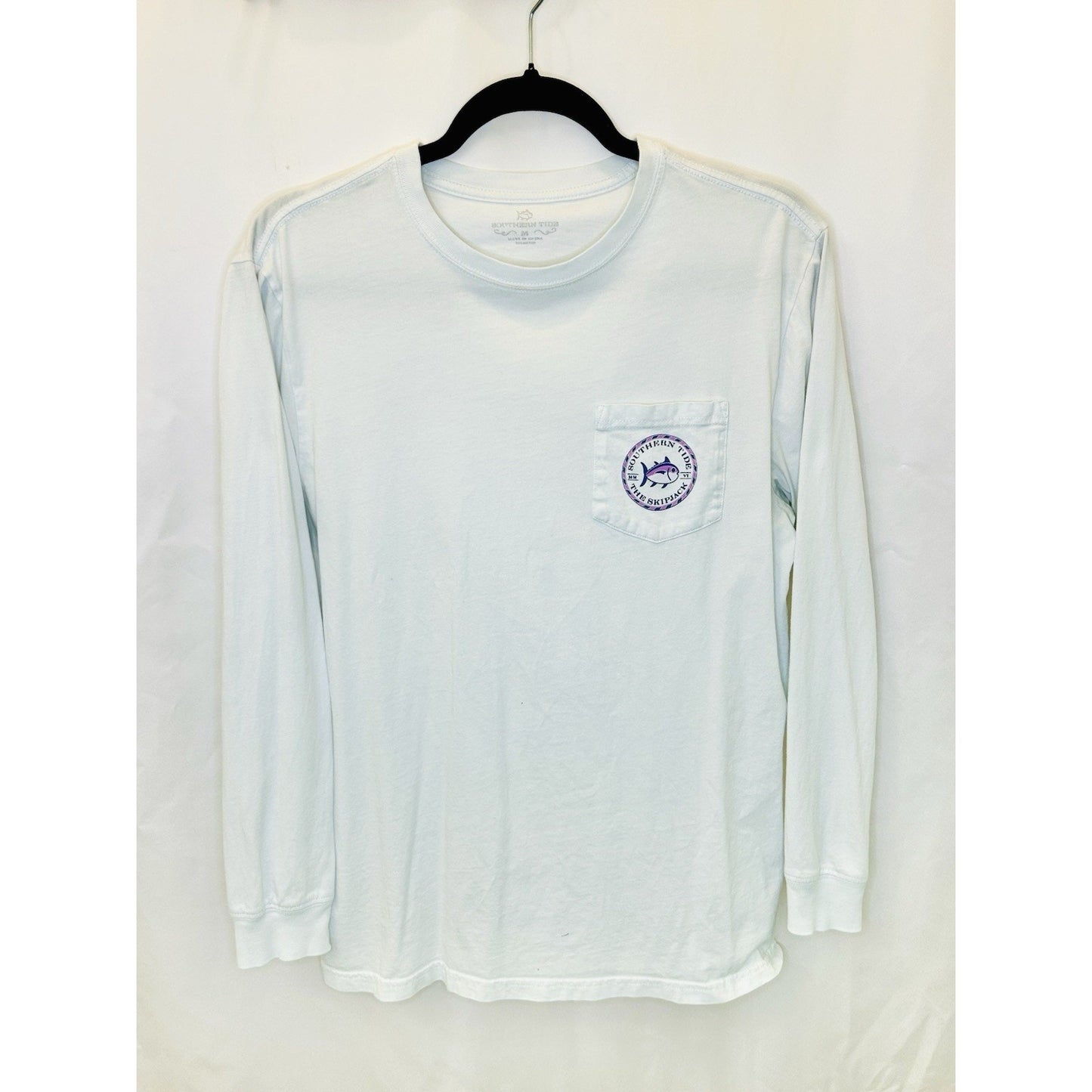SOUTHERN TIDE L/S ORIGINAL MEDALLION SKIPJACK TEE - WHITE- WOMEN’S MEDIUM