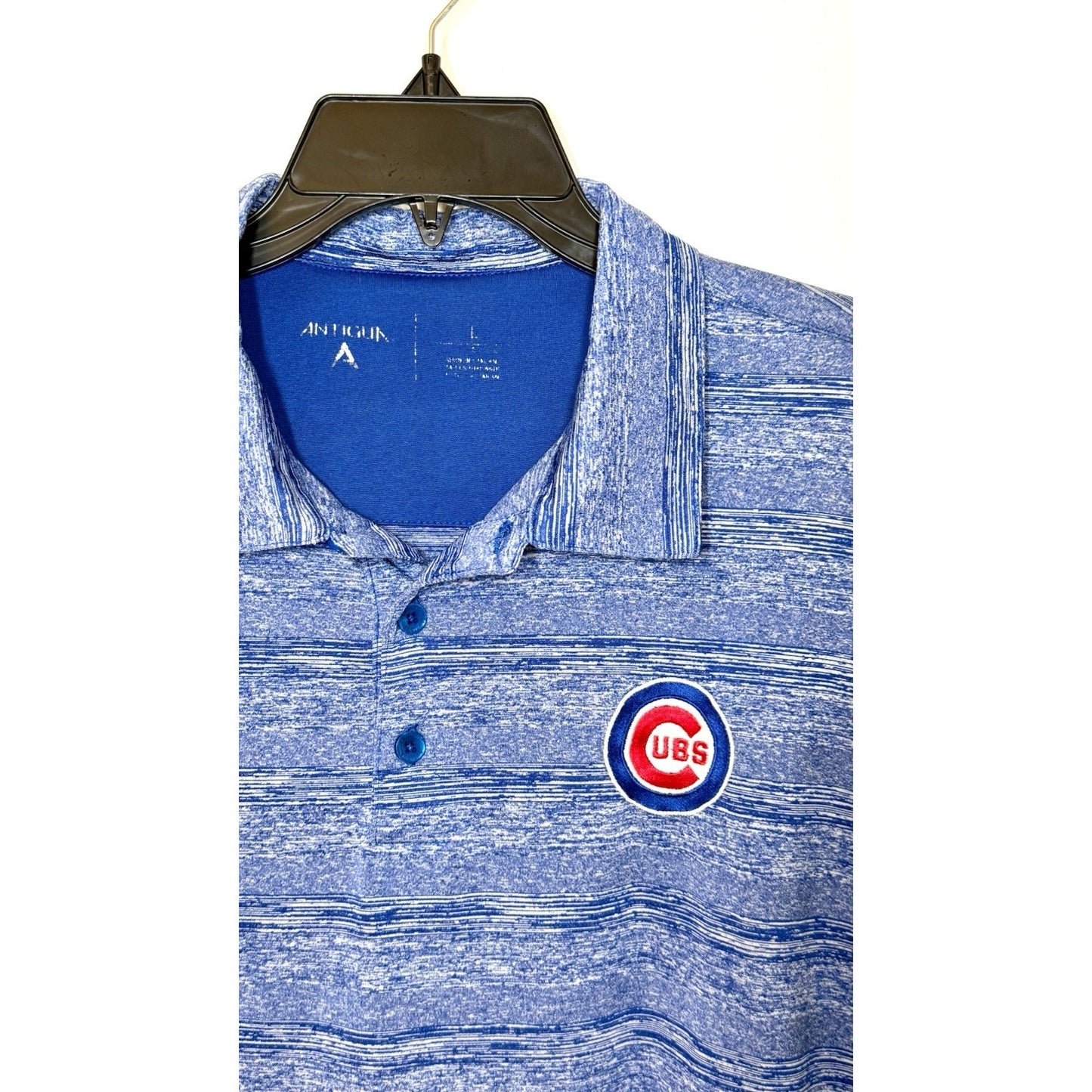 Chicago Cubs Antigua Polo Shirt Men’s Large Blue MLB Baseball Fan Apparel Gear