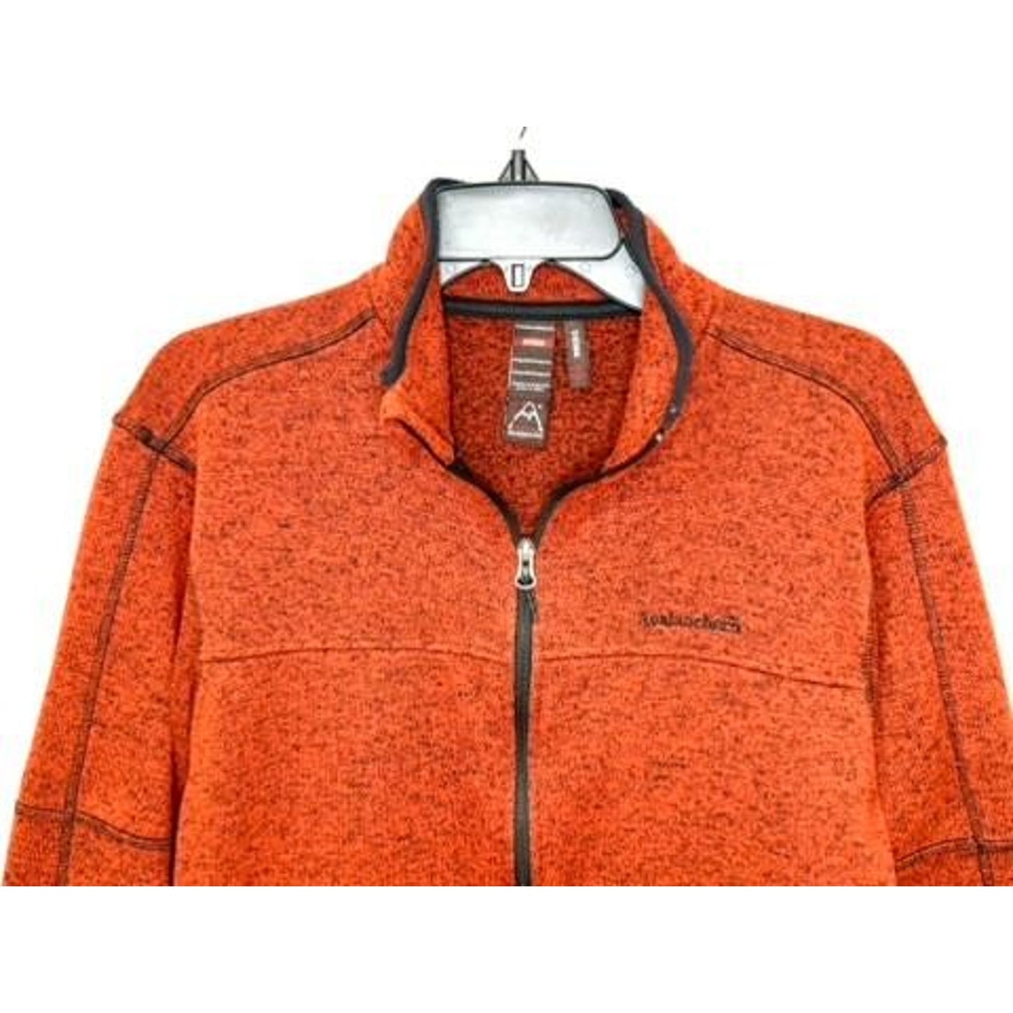 Avalanche Outdoor Supply Fleece Jacket Mens Medium Orange Knit Full Zip Thermal