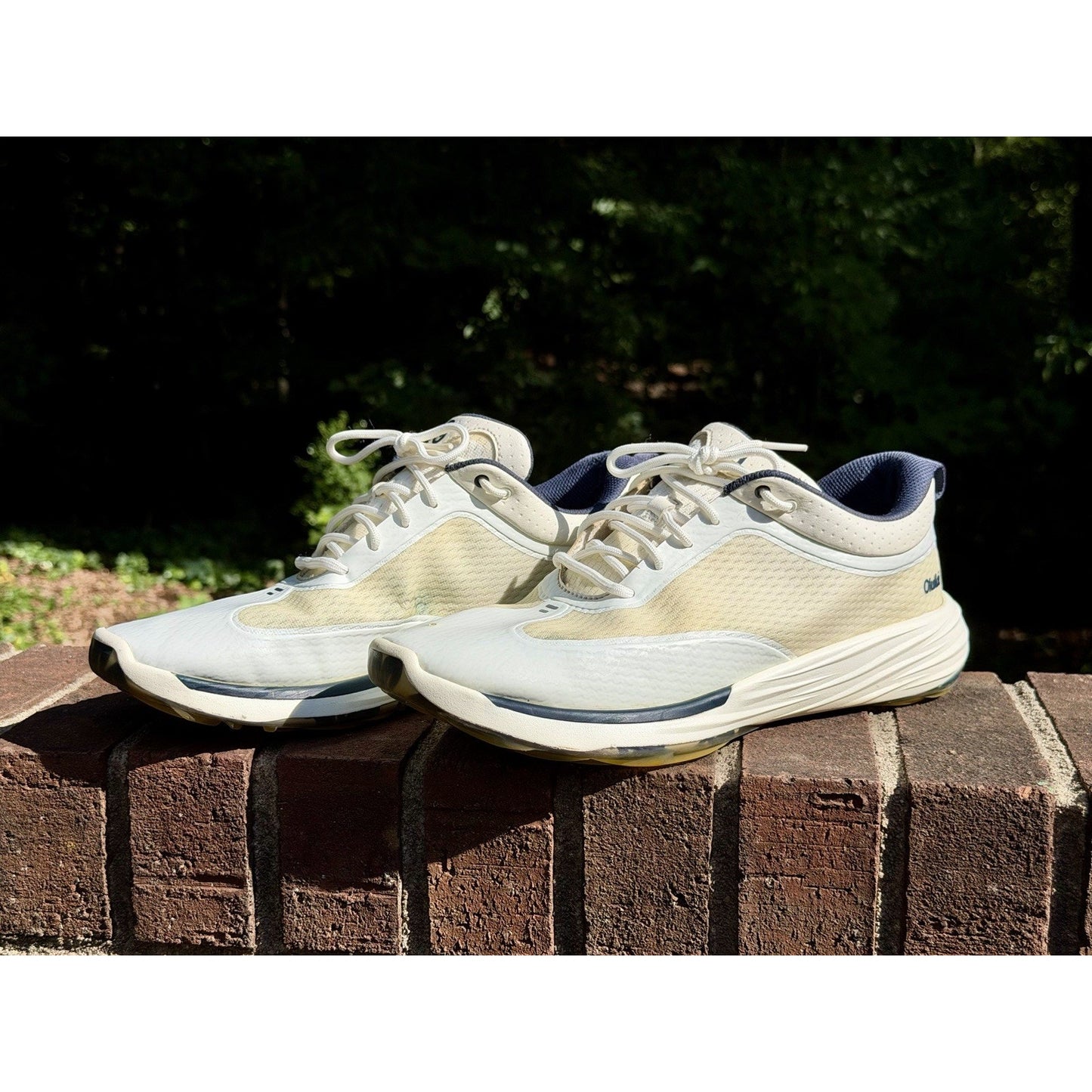 OluKai Makena WP Spikeless Golf Shoes Off White Navy Mens Size 11.5 ($200 New)
