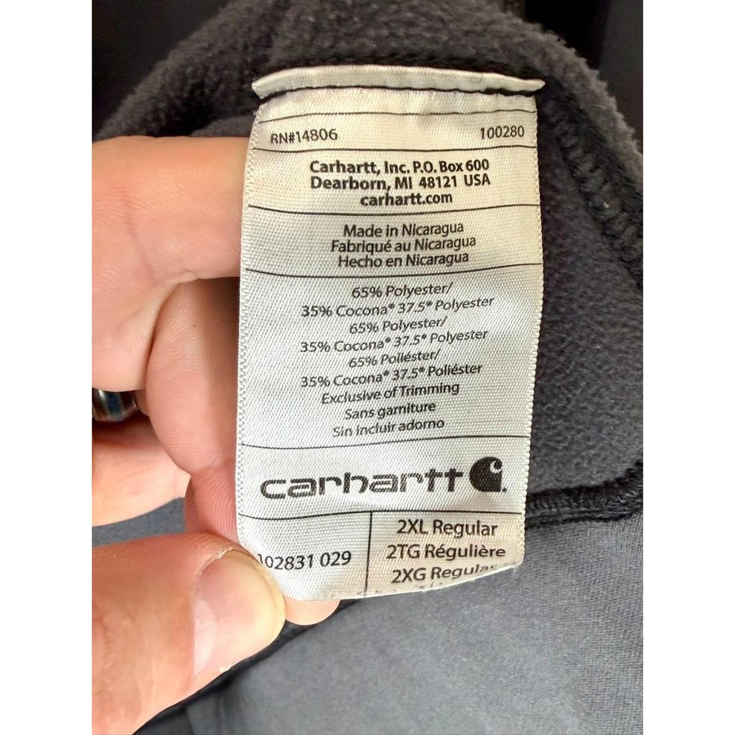 Carhartt Force Extremes 1/4 Zip Pullover Mens 2XL Gray Fleece Sweatshirt
