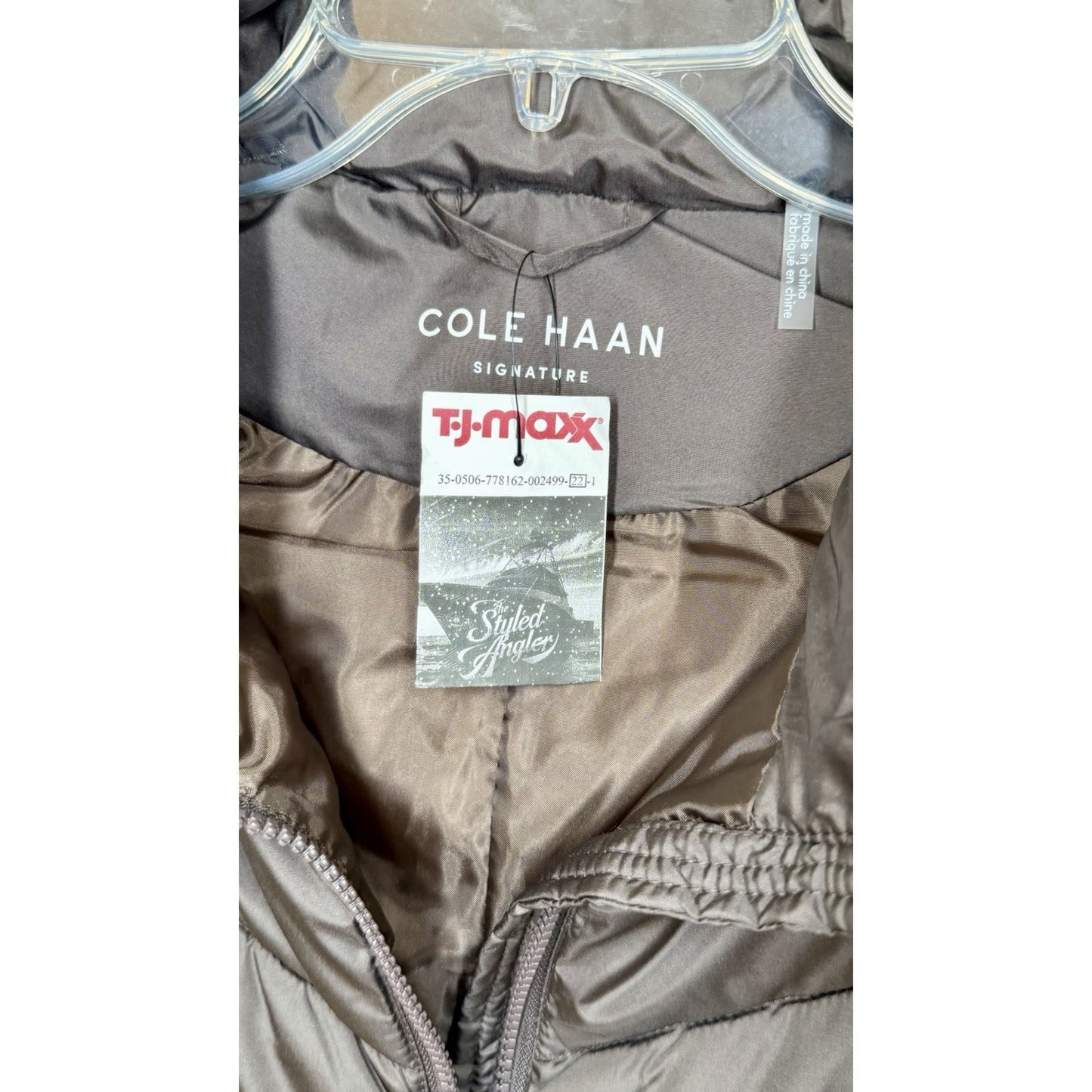 NWT Cole Haan Signature Chevron Quilted Vest / Women’s Large / Chocolate