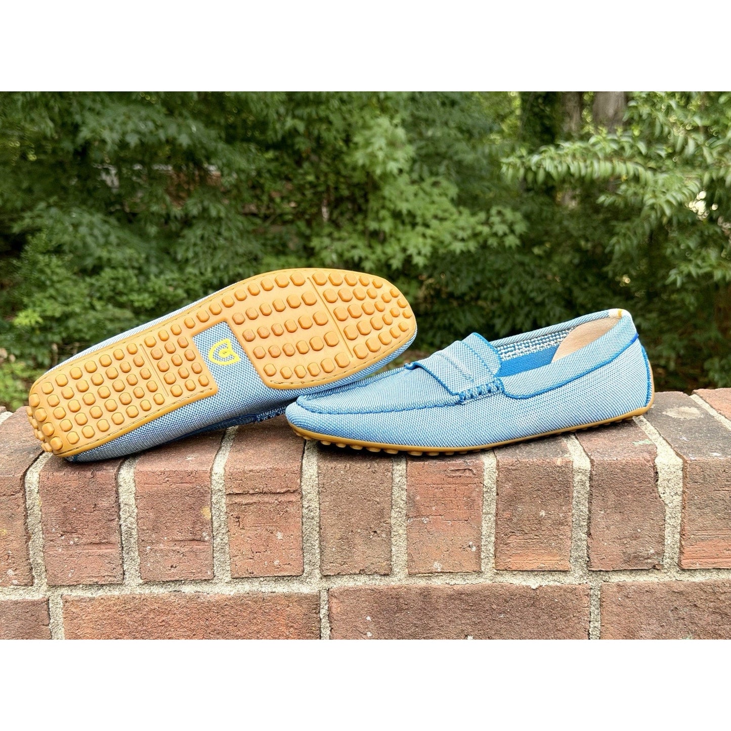 Rothy’s The Daily Driver Men’s 12.5 Blue Sea Knit Loafers Driving Shoes Worn 1x