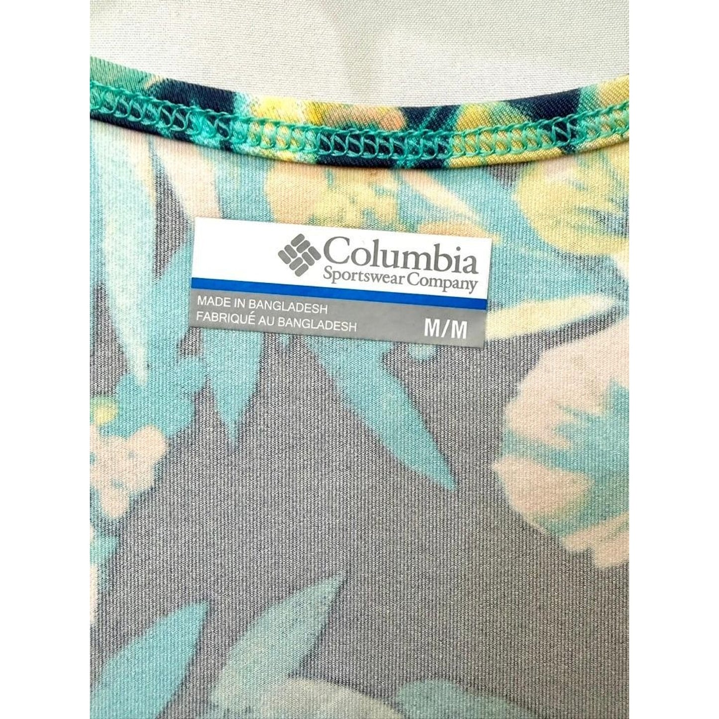 Columbia Hike Performance Tank Top Womens Medium Blue Floral Omni-Wick NWT