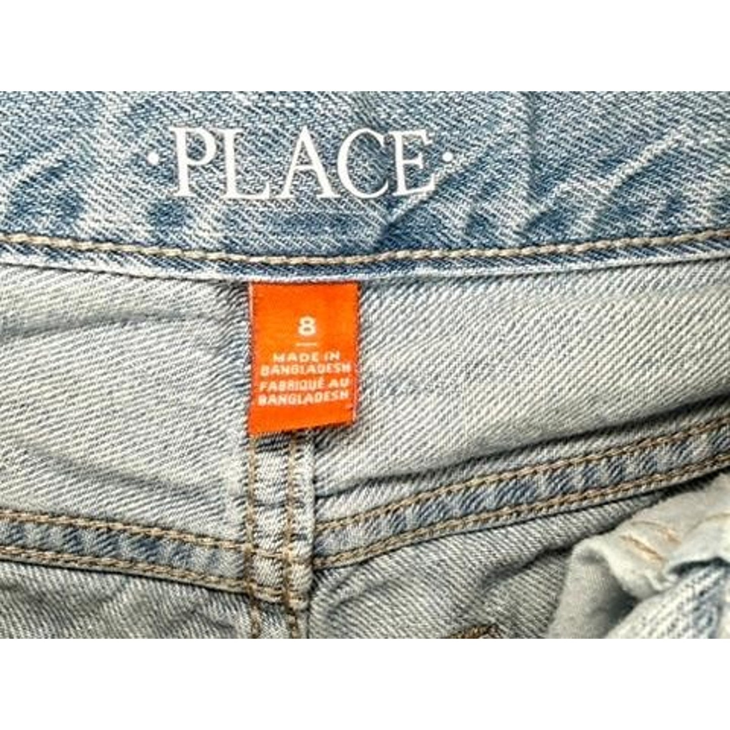 The Childrens Place Boys Denim Shorts Size 8 Blue Light Wash 100% Cotton