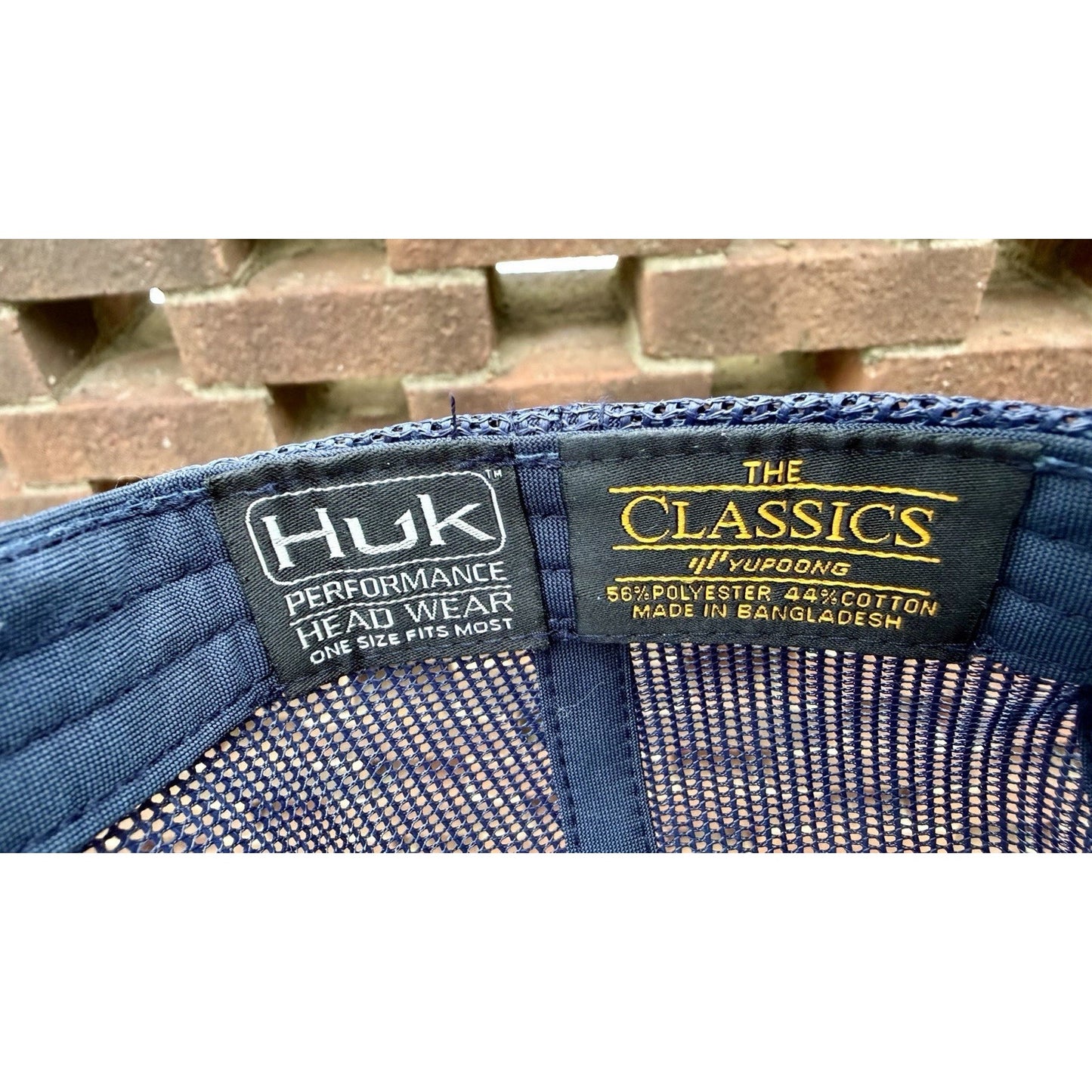 Huk Fishing Trucker Hat Cap Navy Blue Snap Back Mesh Logo