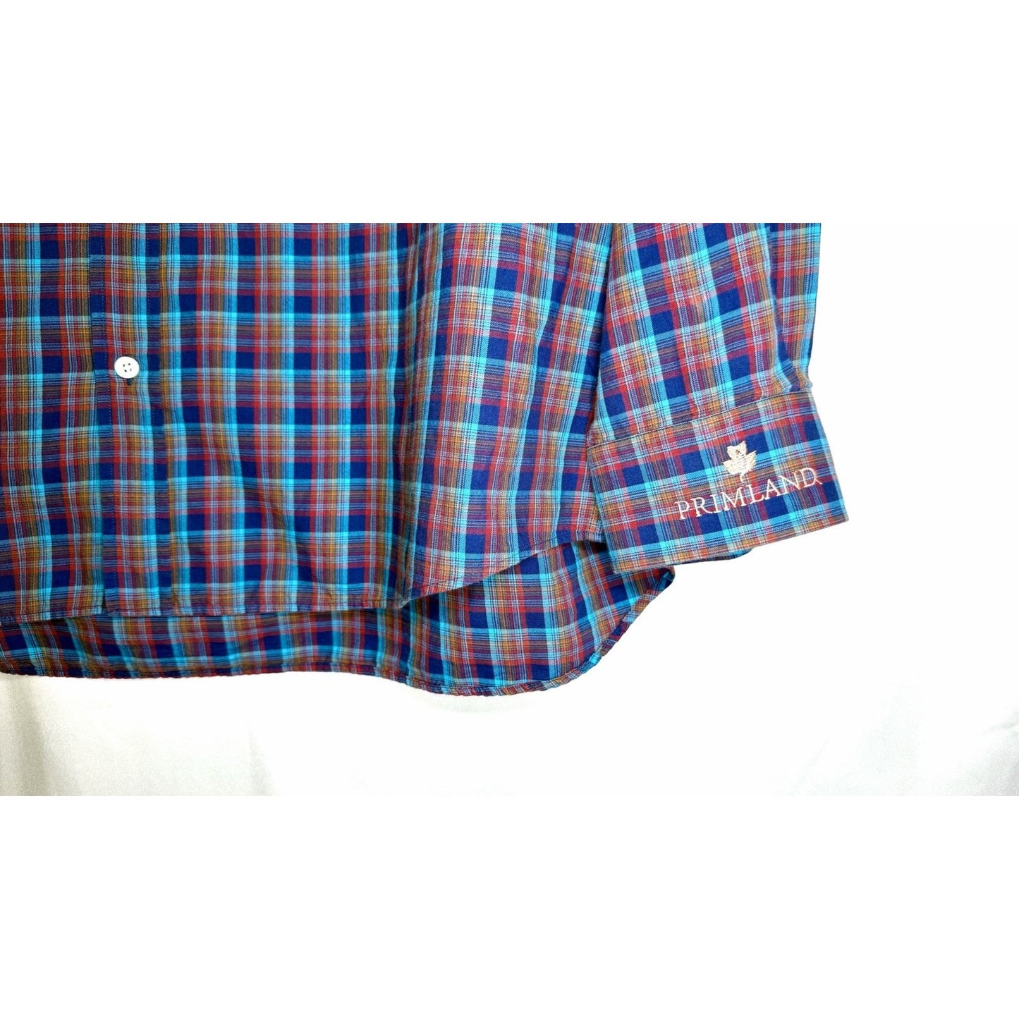 Turtleson Shirt Men’s XXL Blue Plaid Button Up Watermelon Malibu Porter Sport
