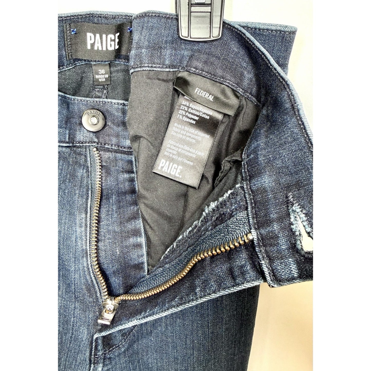 Paige Federal Jeans / Mens Size 36x30 / Stretch Slim Straight Leg ($225 New!!!!)
