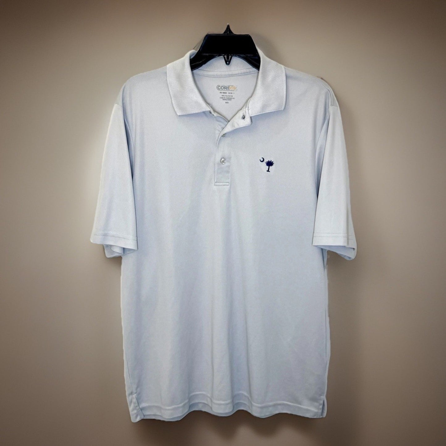 Core365 Grey Polo Embroidered With South Carolina Palmetto Tree MenSize Medium