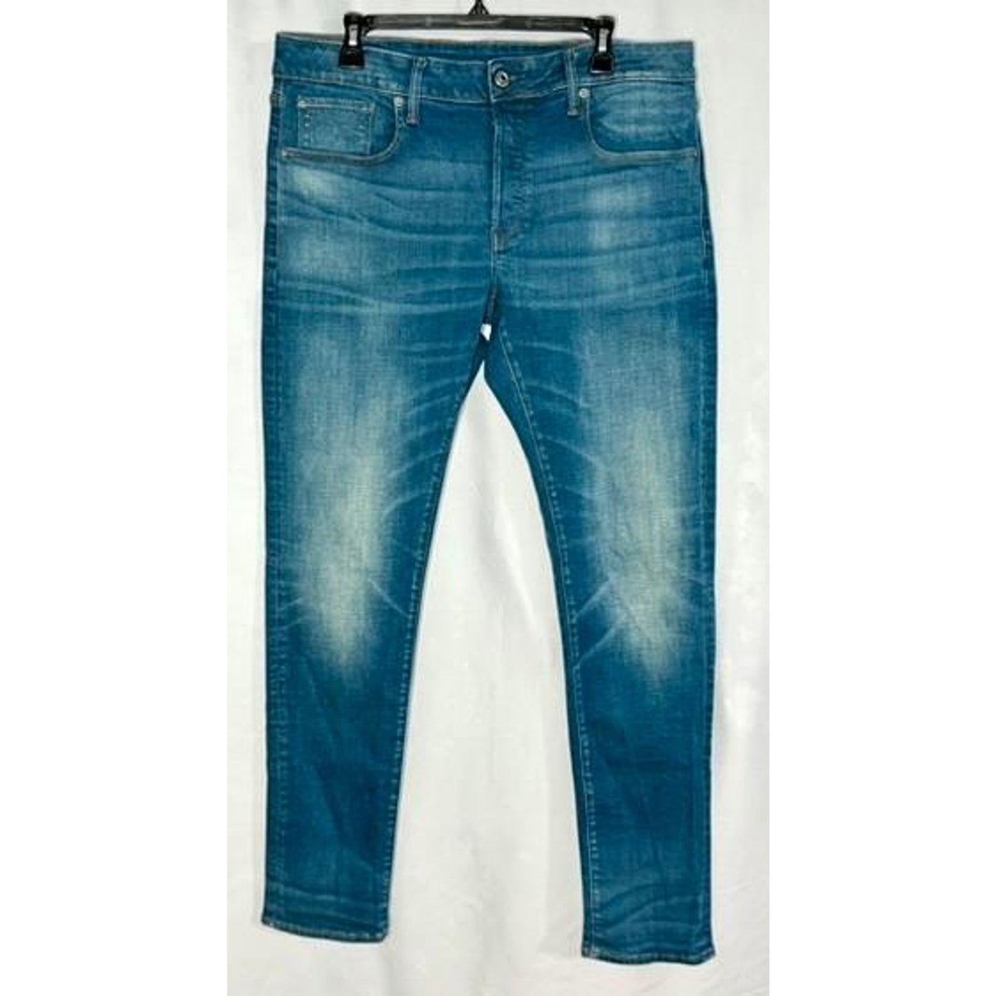 G-Star Raw 3301 Slim Jeans Mens 36x34 Blue Denim Medium Wash Stretch