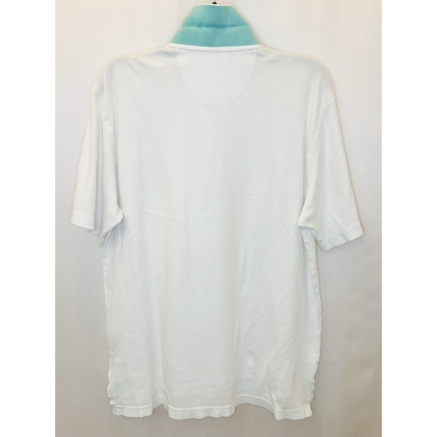 Alan Flusser Golf Shirt / White / Pearl Washed Cotton / Men’s L Large
