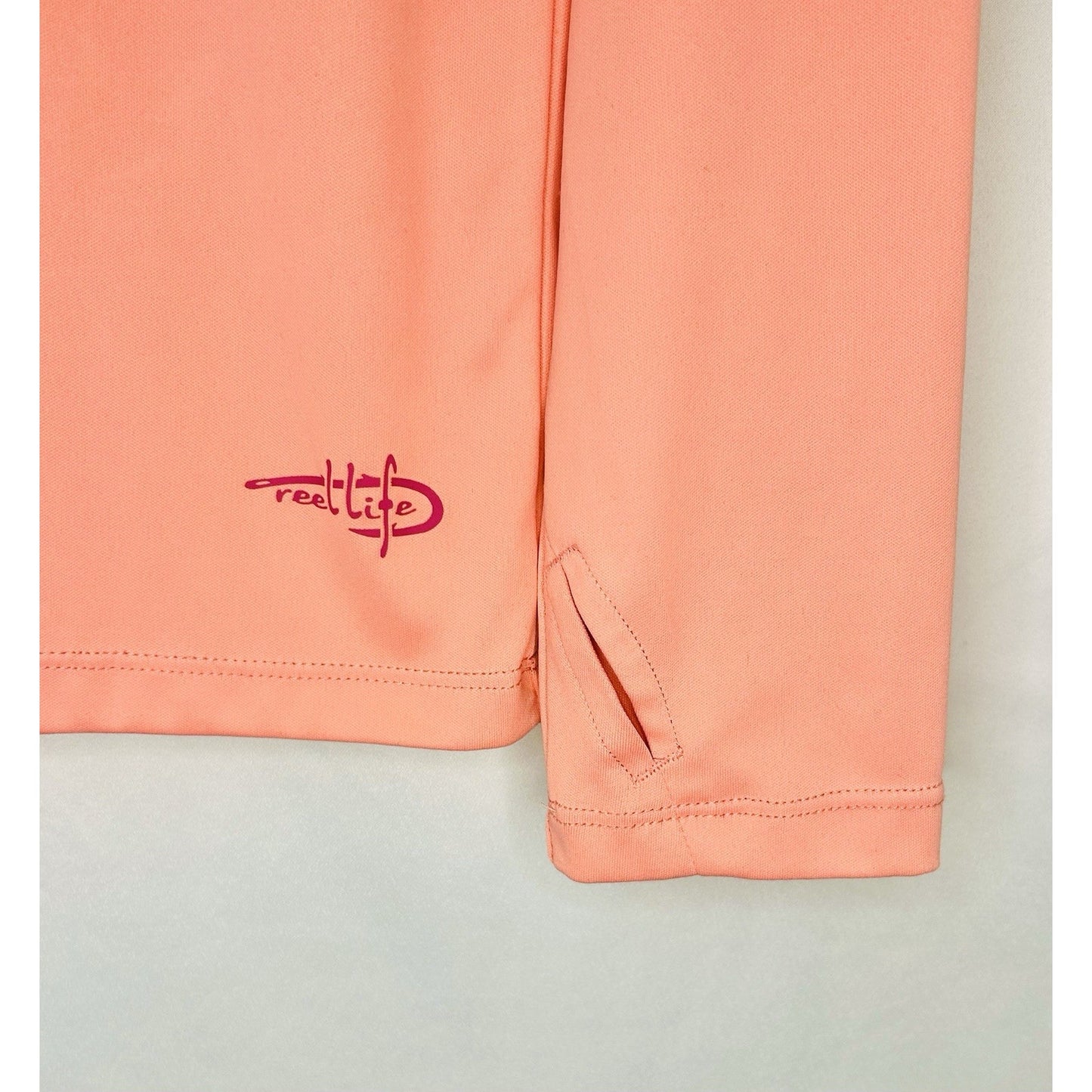 Reel Life Women's Sun Defender Round Neck Long Sleeve UV Top Coral Medium
