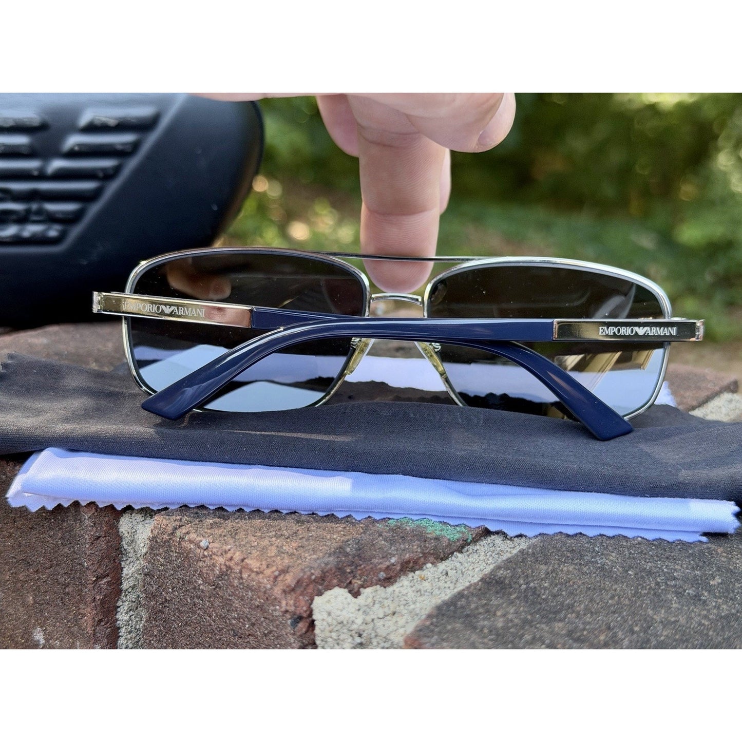 Emporio Armani EA9820/S Sunglasses Gunmetal 60 15 135 Men's w/ Hard Case