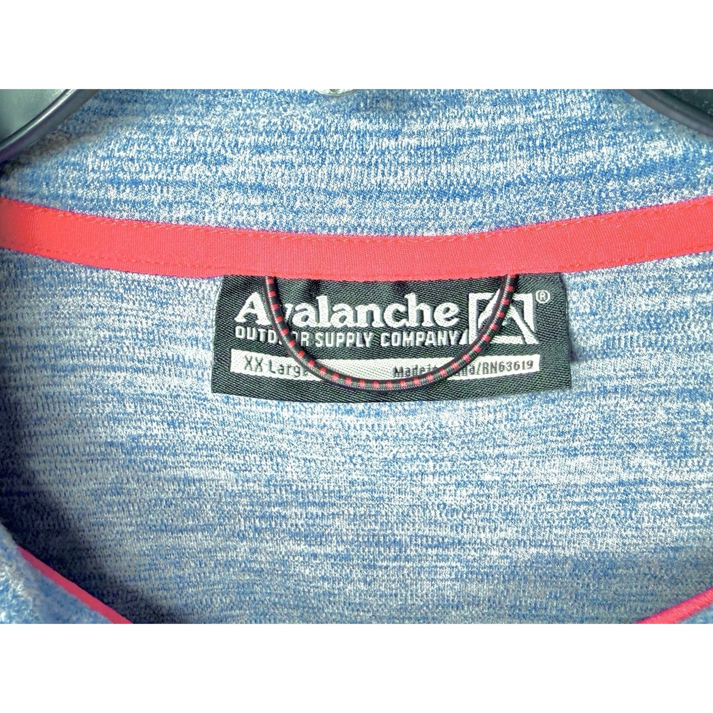 Avalanche Outdoor Supply Men's XXL 1/4 Zip Pullover Blue Heathered Fleece Jacket
