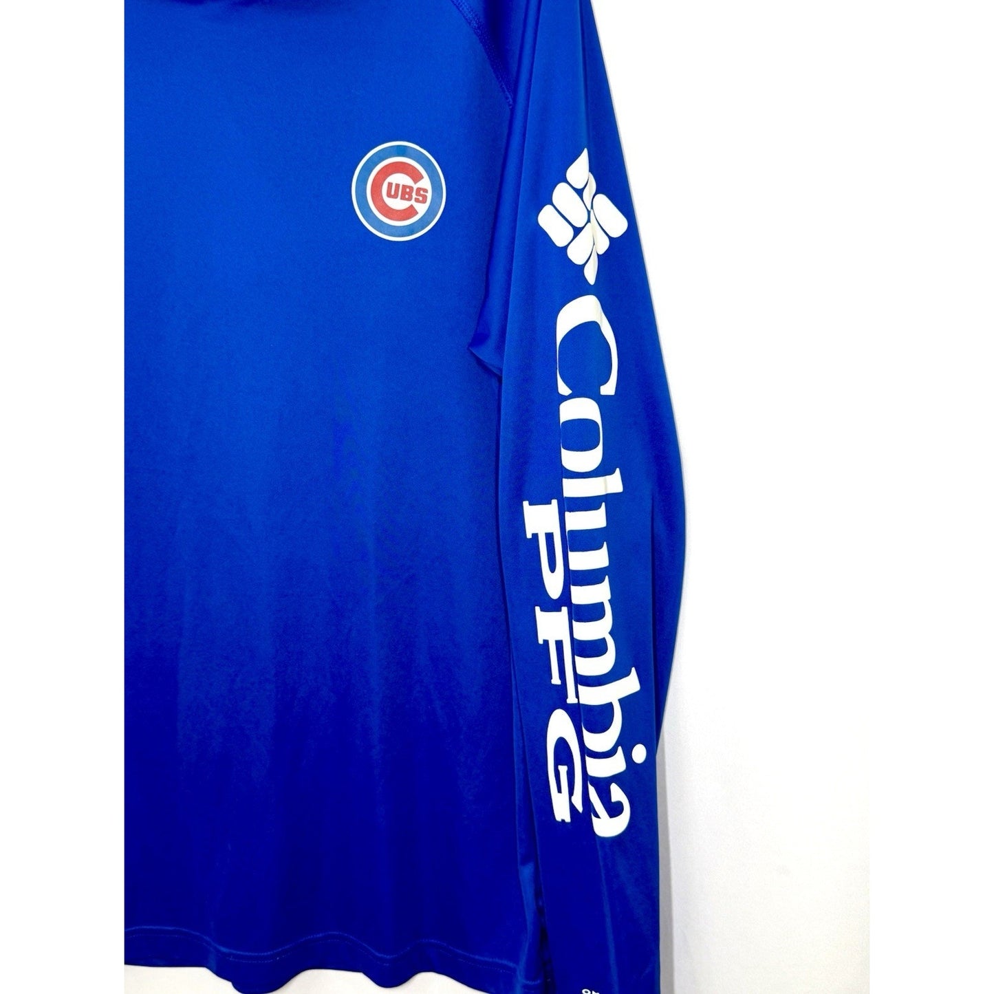 Columbia Royal Chicago Cubs Terminal Tackle L/S Hoodie T-Shirt Men’s Medium