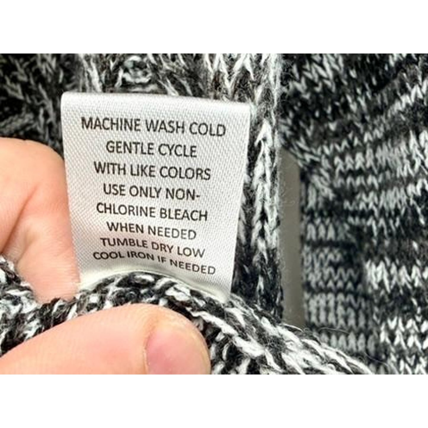 Jason Maxwell Women L Sweater Gray Black Marl Cable Knit Cowl Neck Pullover