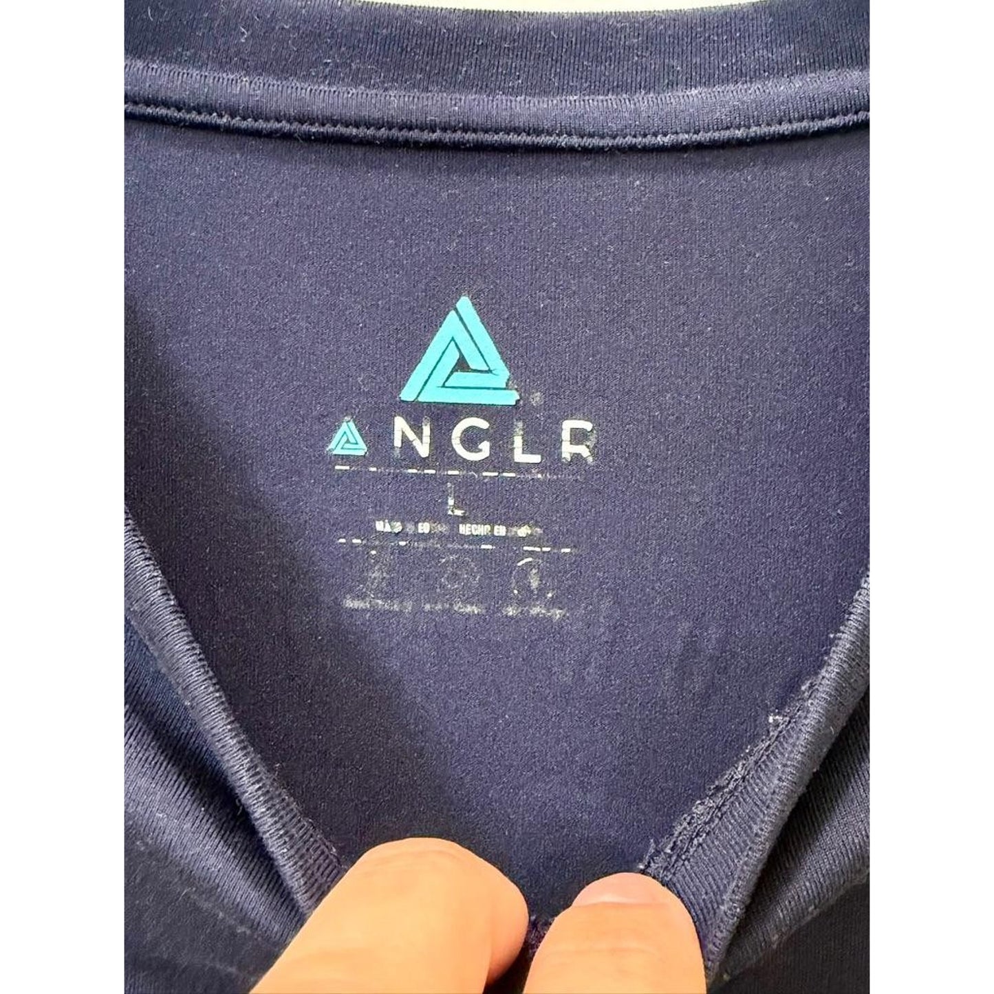 ANGLR Fishing Gear Shirt Mens Large Blue Long Sleeve Cast Your Adventure Egypt