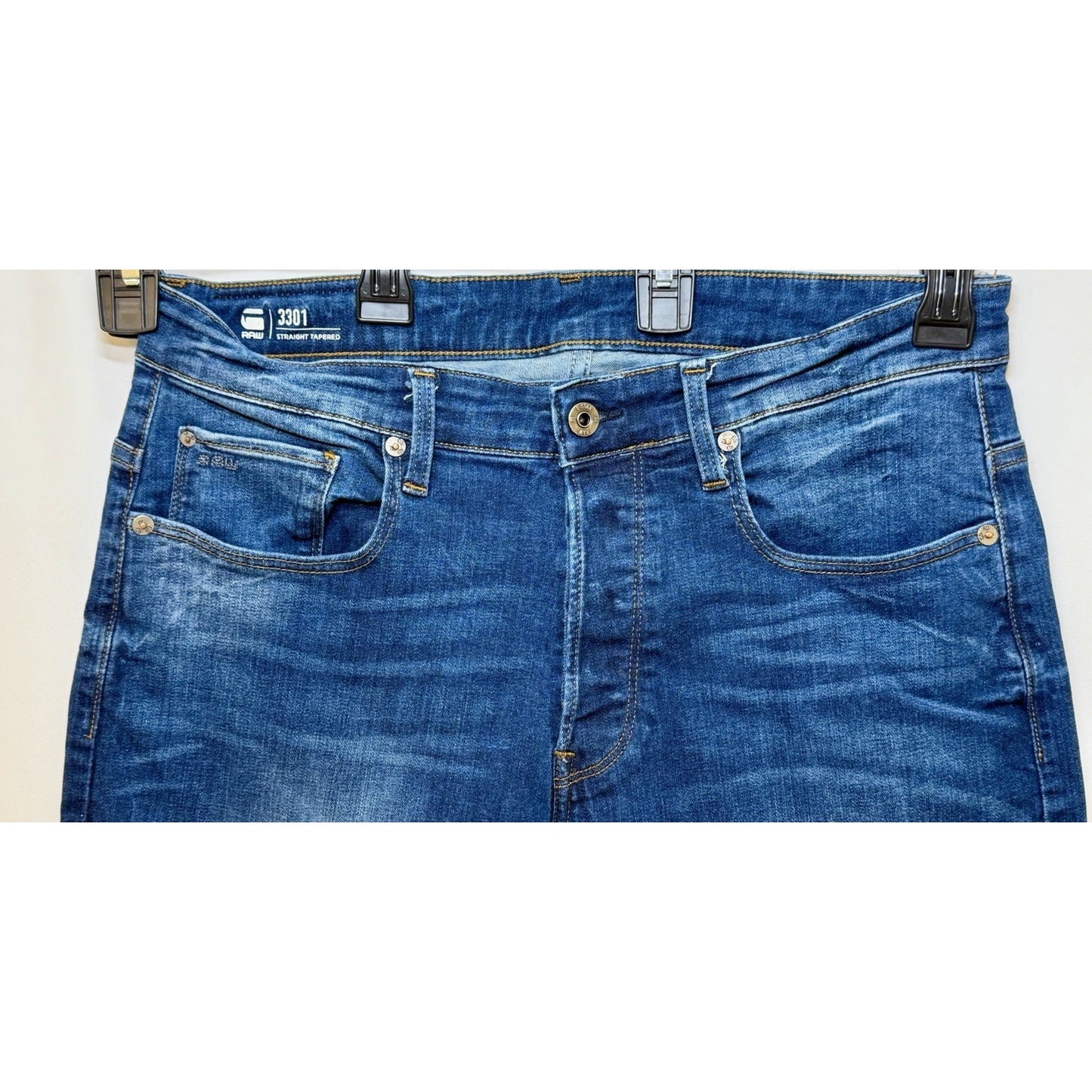 G-STAR RAW Men’s 3301 Straight Tapered / Slim/Skinny Jeans Size W34 L30 (34x30)