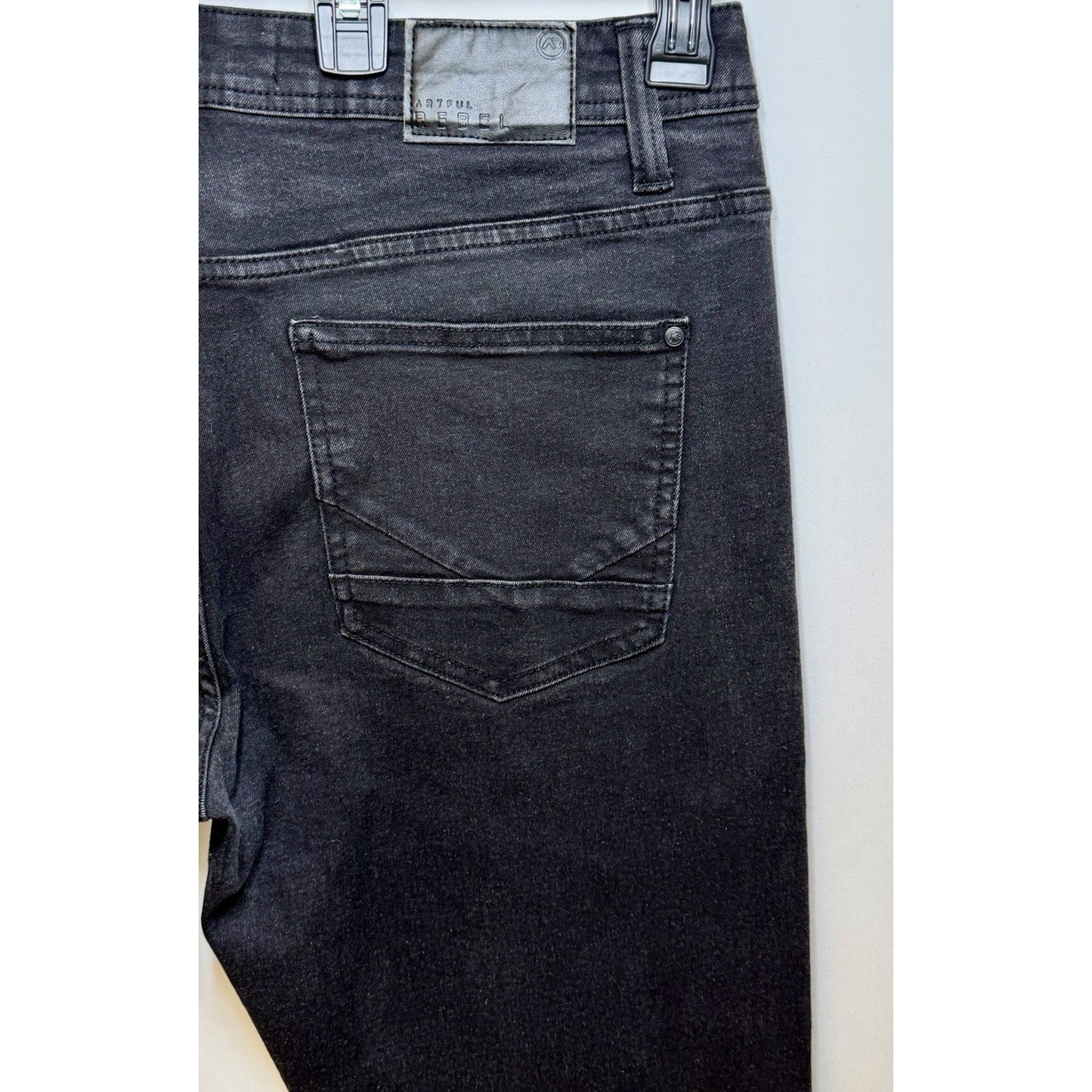 Artful Rebel Jeans Mens 34x32 Black Jax Slim Fit Straight Leg Stretch NWOT
