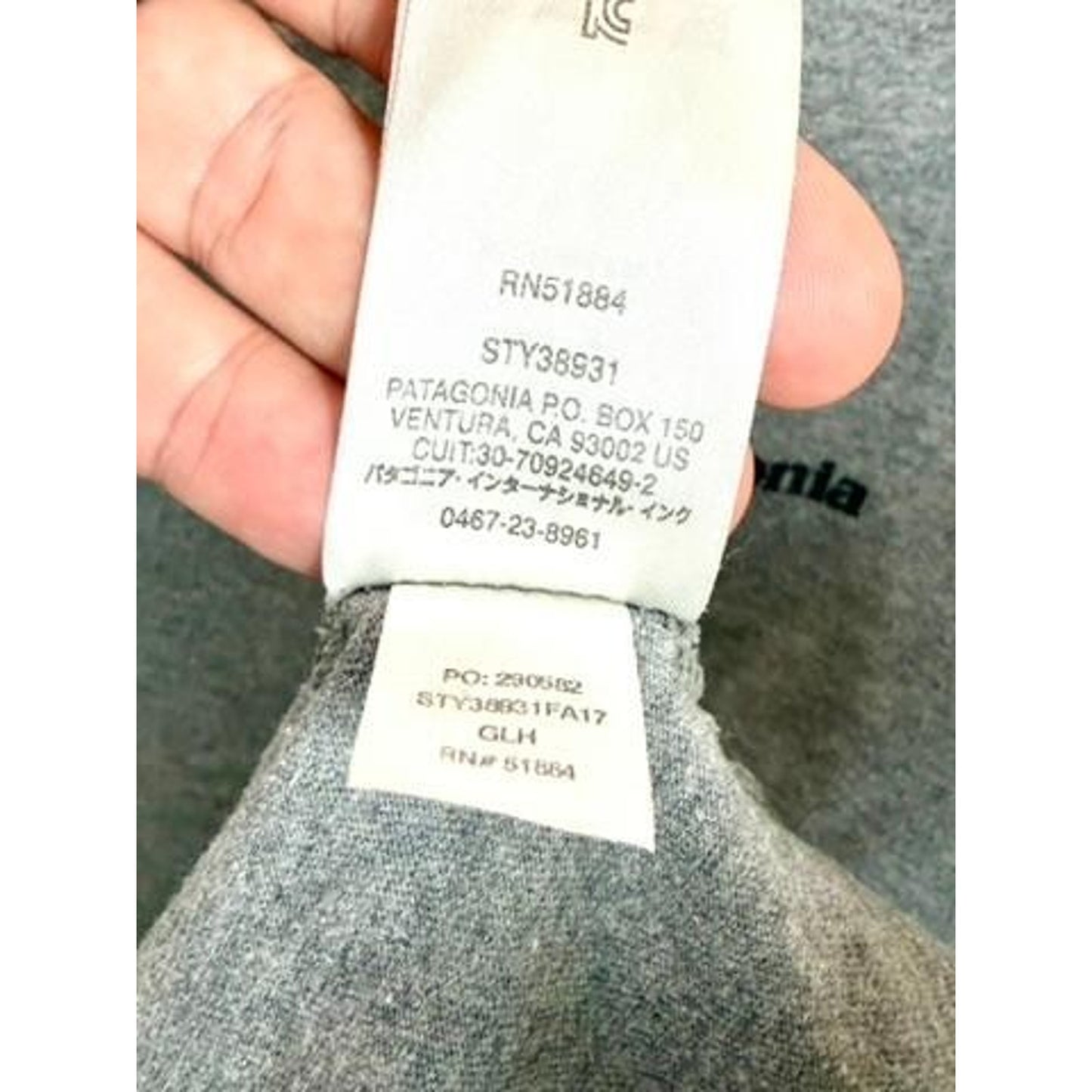 Patagonia Fitz Roy Trout Long Sleeve Shirt Mens XL Gray Organic Cotton Graphic