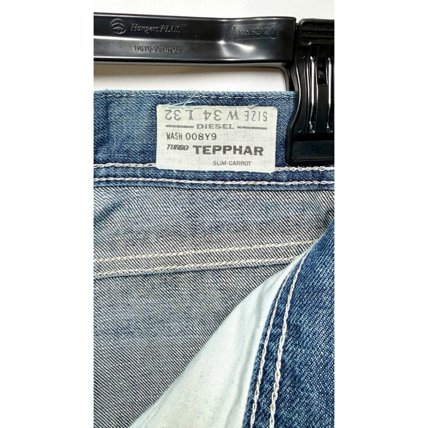 Diesel Jeans Tepphar Slim Carrot Dark Button Fly Skinny Jeans Men's 34x32