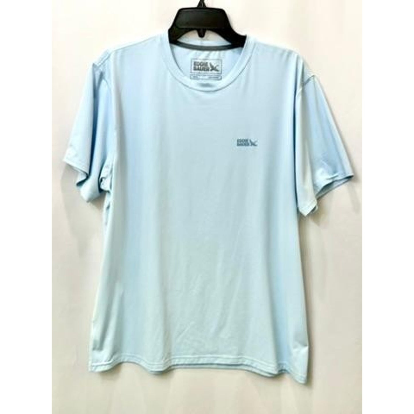Eddie Bauer Mens Large Light Blue Short Sleeve Performance Graphic T-Shirt