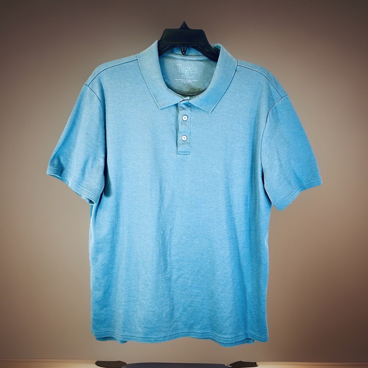 TACKLE & TIDES Mens Ribbed Collar S/S Polo Shirt / Royal Blue / Men’s Large