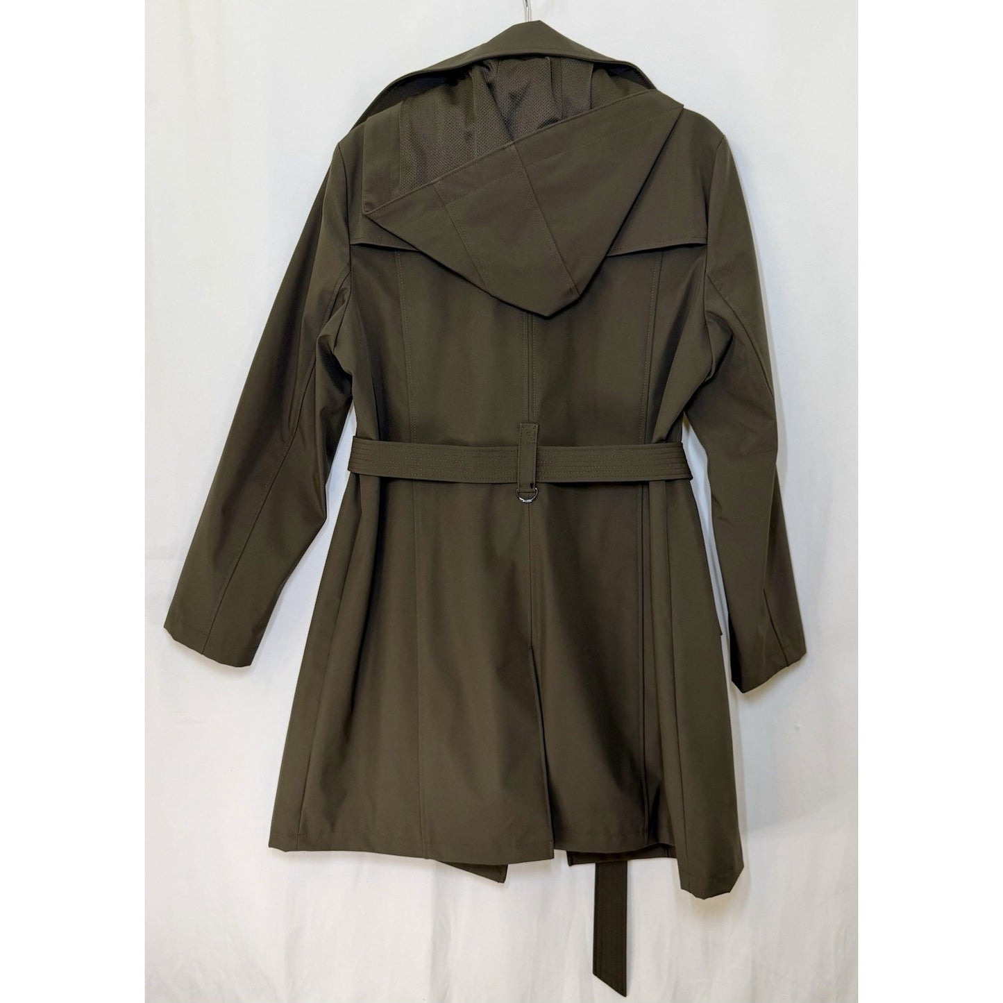 Calvin Klein Womens Trench Coat Removable Hood Size Large Color Twig (Worn Once)